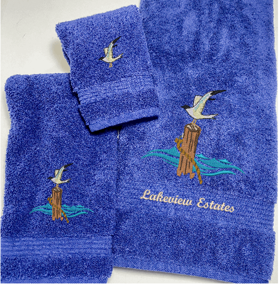 By the Sea Embroidered Bath Towel Set