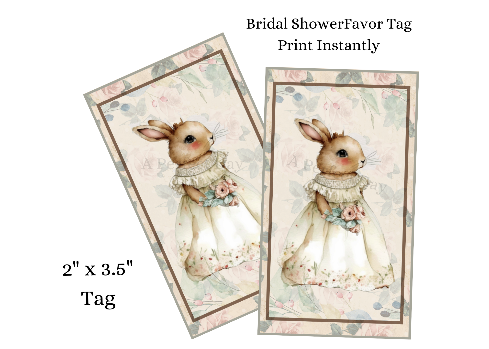 Wedding & Celebrations :: Wedding Gifts :: Wedding Favors :: Bunny  Bridesmaid Bridal Shower Favor Tag