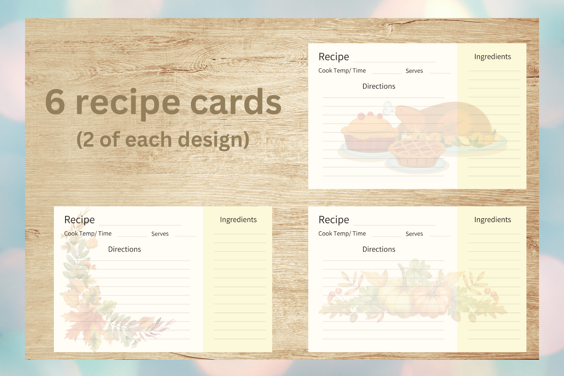 Recipe Cards: Free Printable Recipe Cards for Fall & Thanksgiving