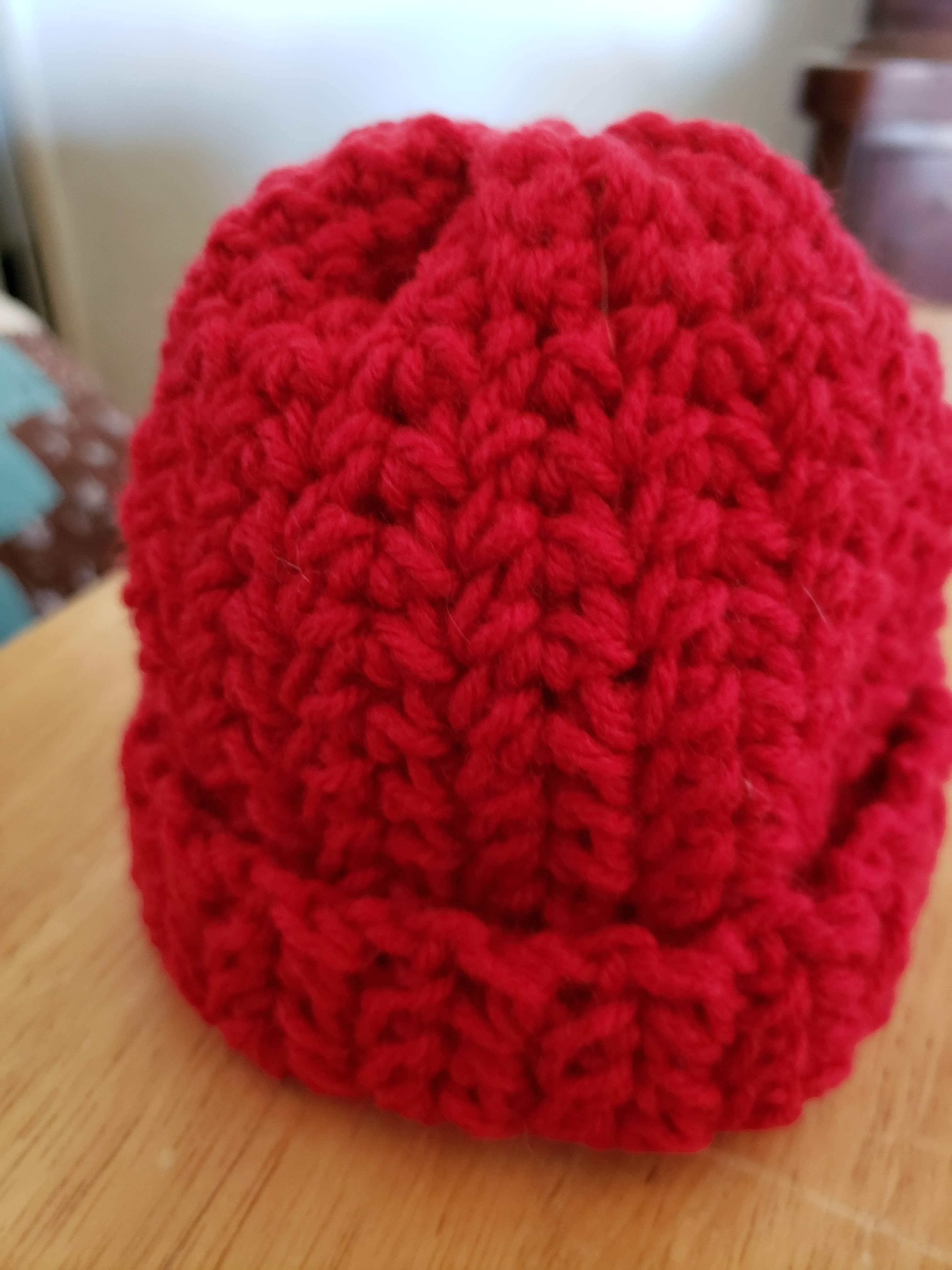 Kids Crochet Hat - Cherry Red