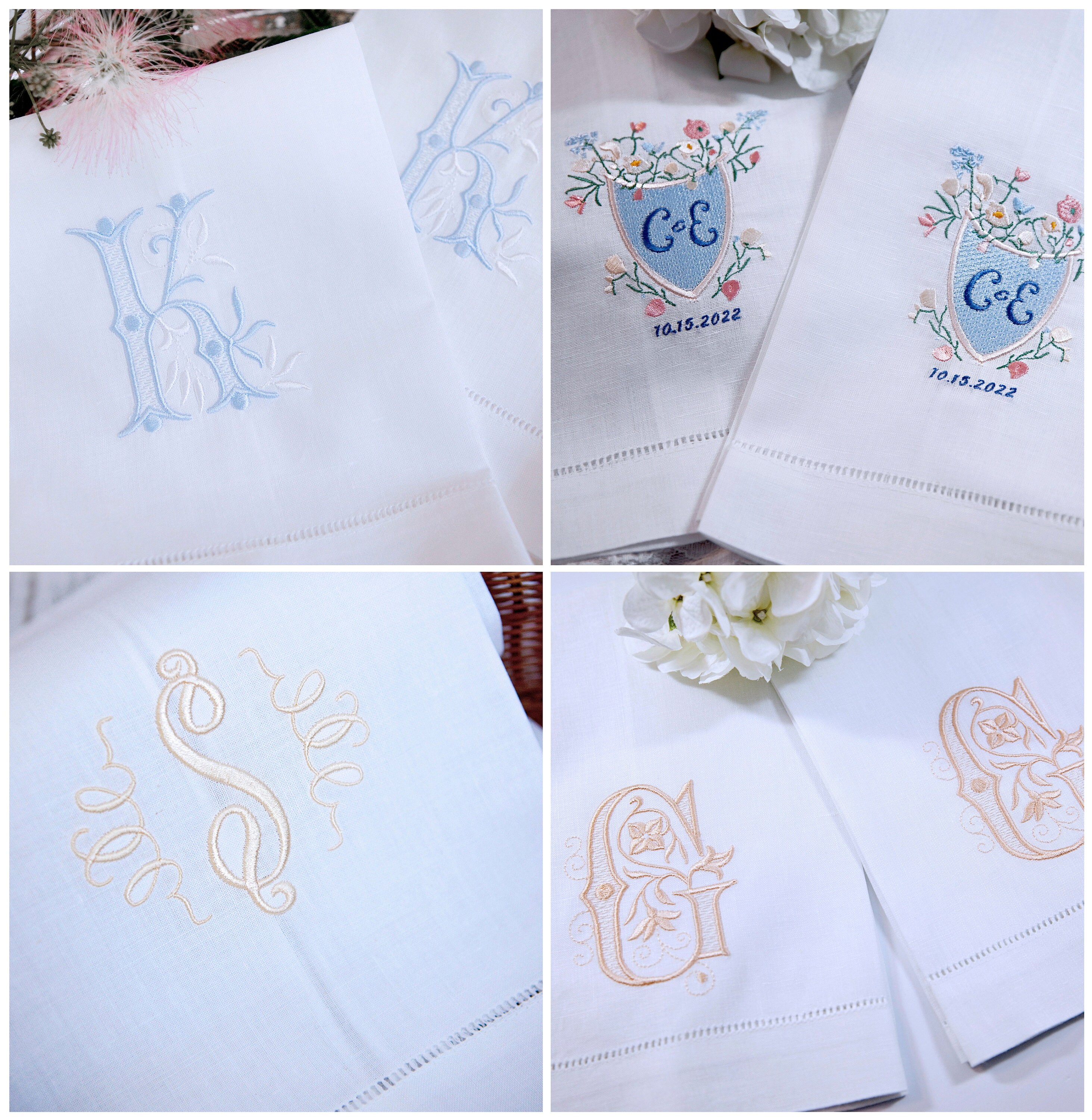 Personalized Monogram Embroidery Towel, Custom Monogrammed