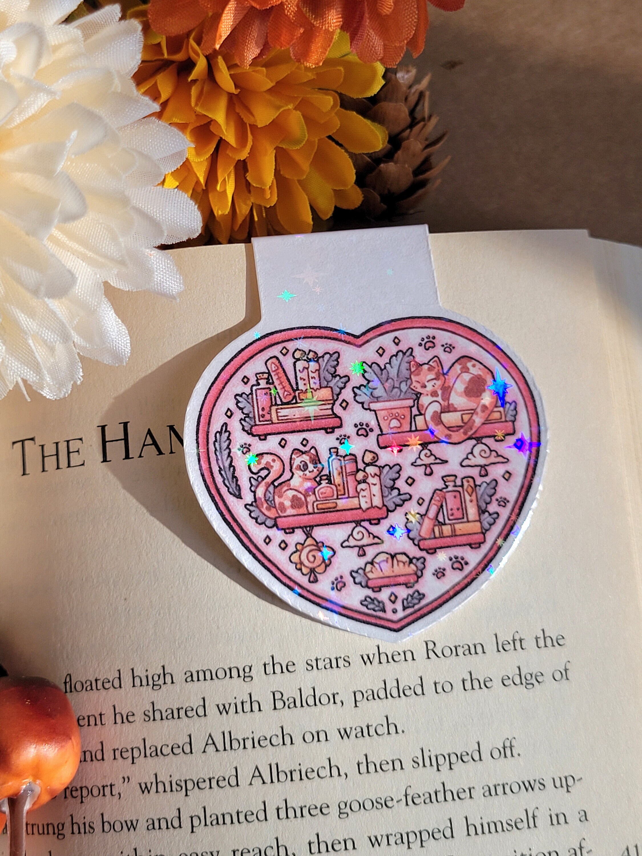 Metal Heart Love Bookmark With Tassel. Gold Bookmark, Reader Gift, Han