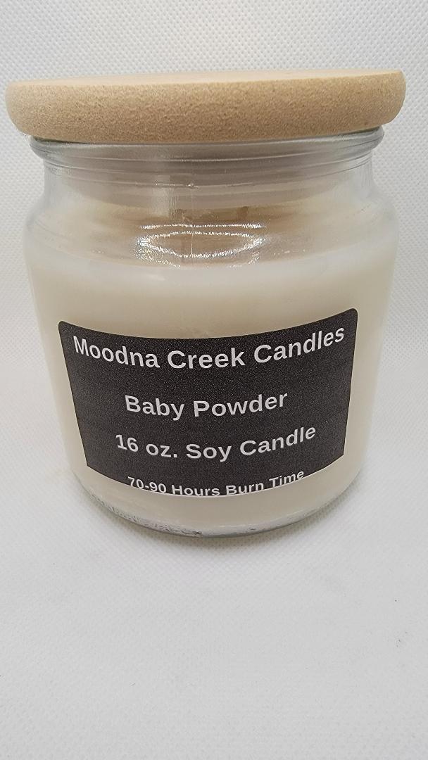 16 ounce Baby Powder Soy Candle