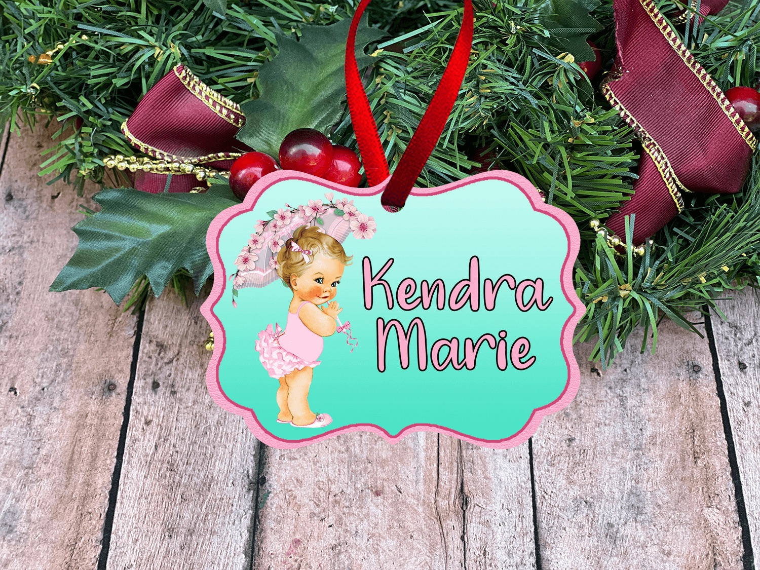 Personalized Personalized Cherry Blossom Girl Ornament
