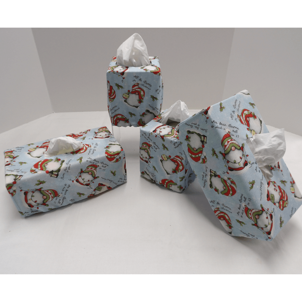 Products :: 1447 Christmas gnomes tissue box cover, Square