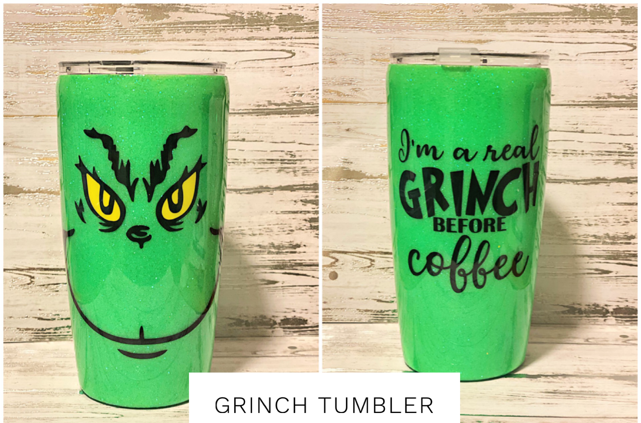 The Grinch glitter tumbler  Glitter tumbler cups, Glitter tumbler, Tumbler  cups diy