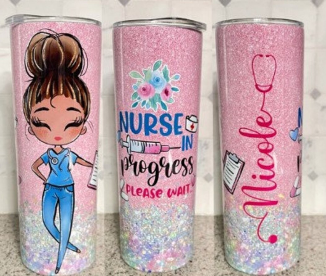 Nurse in progress tumbler, Nurse gift, Gift for nursing student