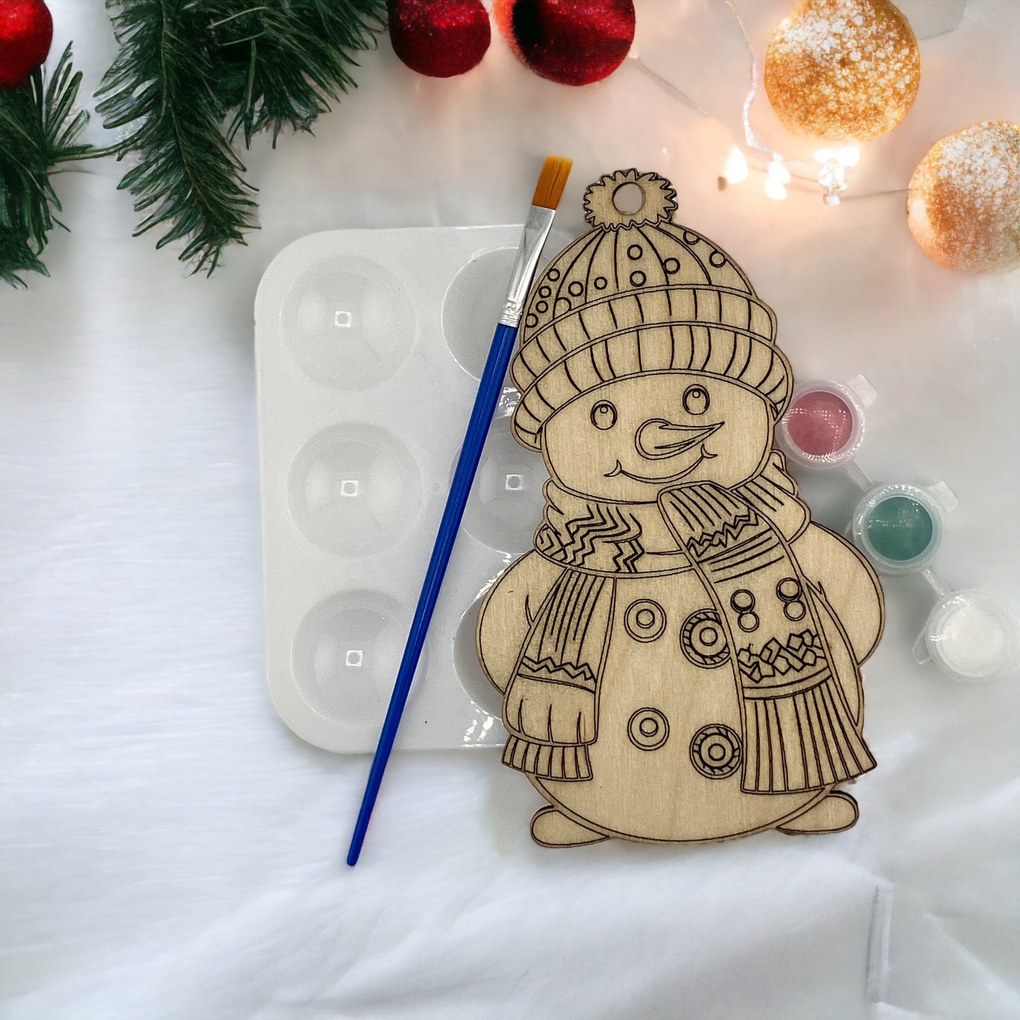 DIY Wooden Christmas Ornament Paint Kit