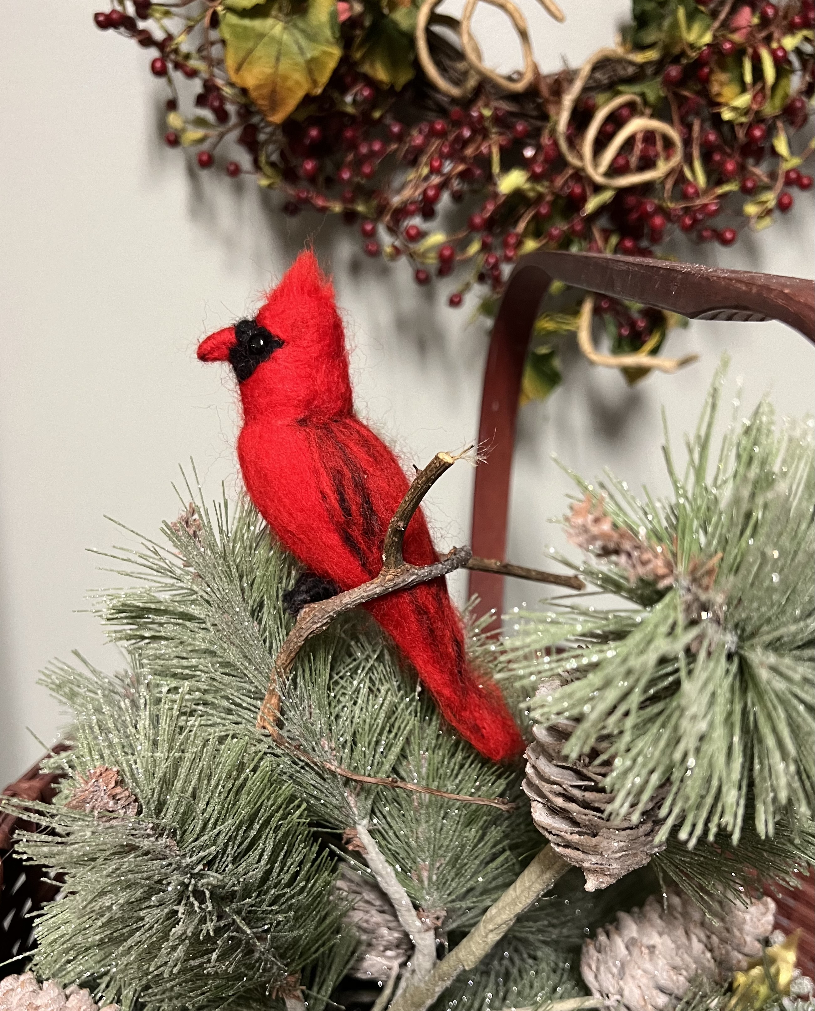 Fine Art & Collectibles :: Collectibles :: Needle Felted Cardinal  Sculpture, Wool Bird Figurine, Christmas Tree Ornament, Tree Topper, Gift  for Bird Lover, Folk Art, OOAK, Fiber Art