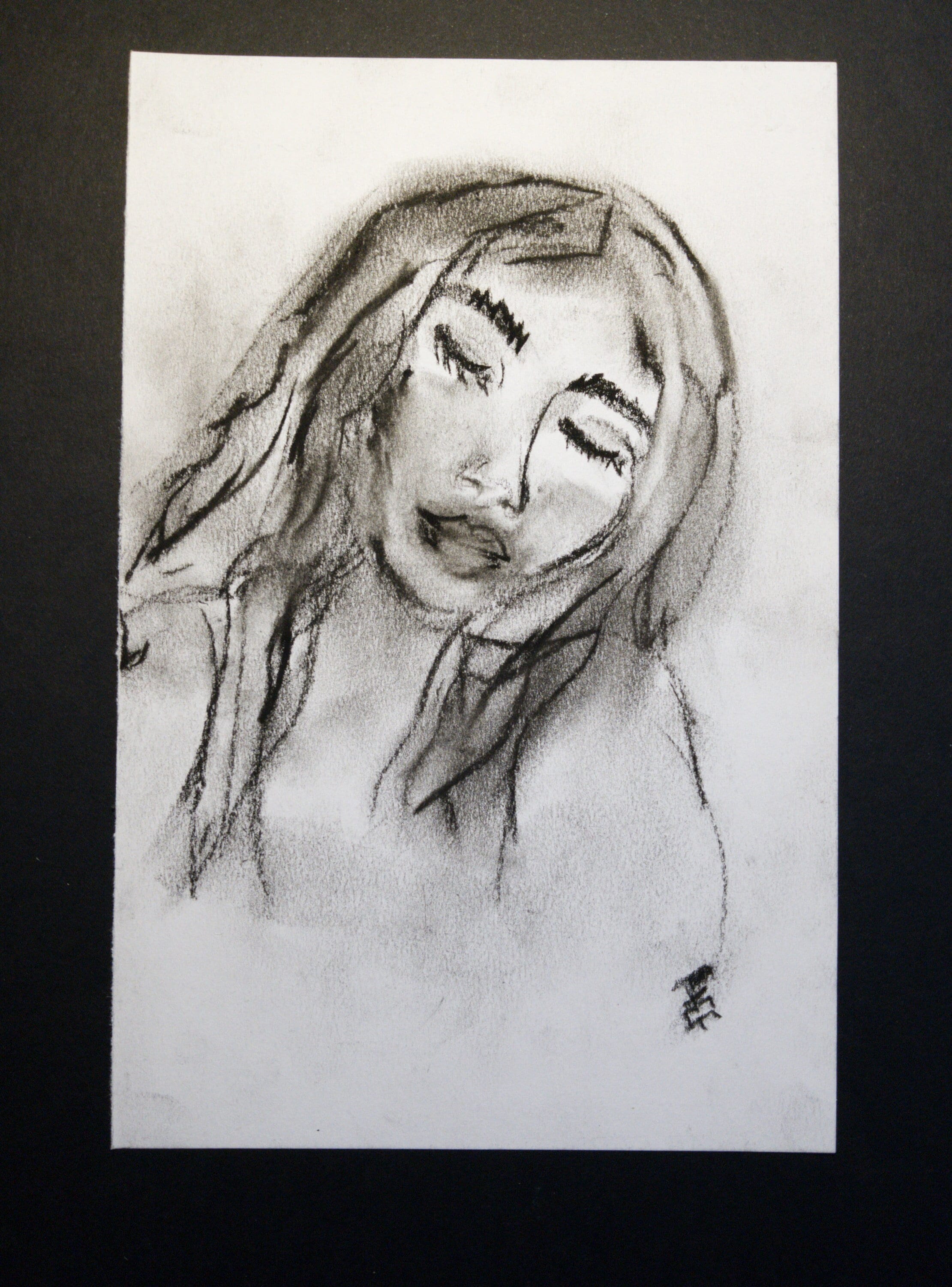 Original Charcoal Drawing, Female Portrait , Original Art, on