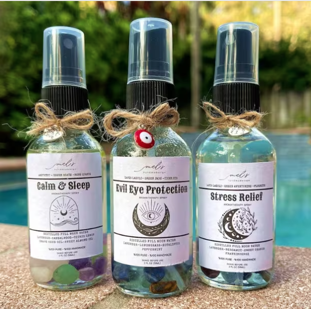 Crystal Infused Smudge Spray Protection Spray Essential Oil