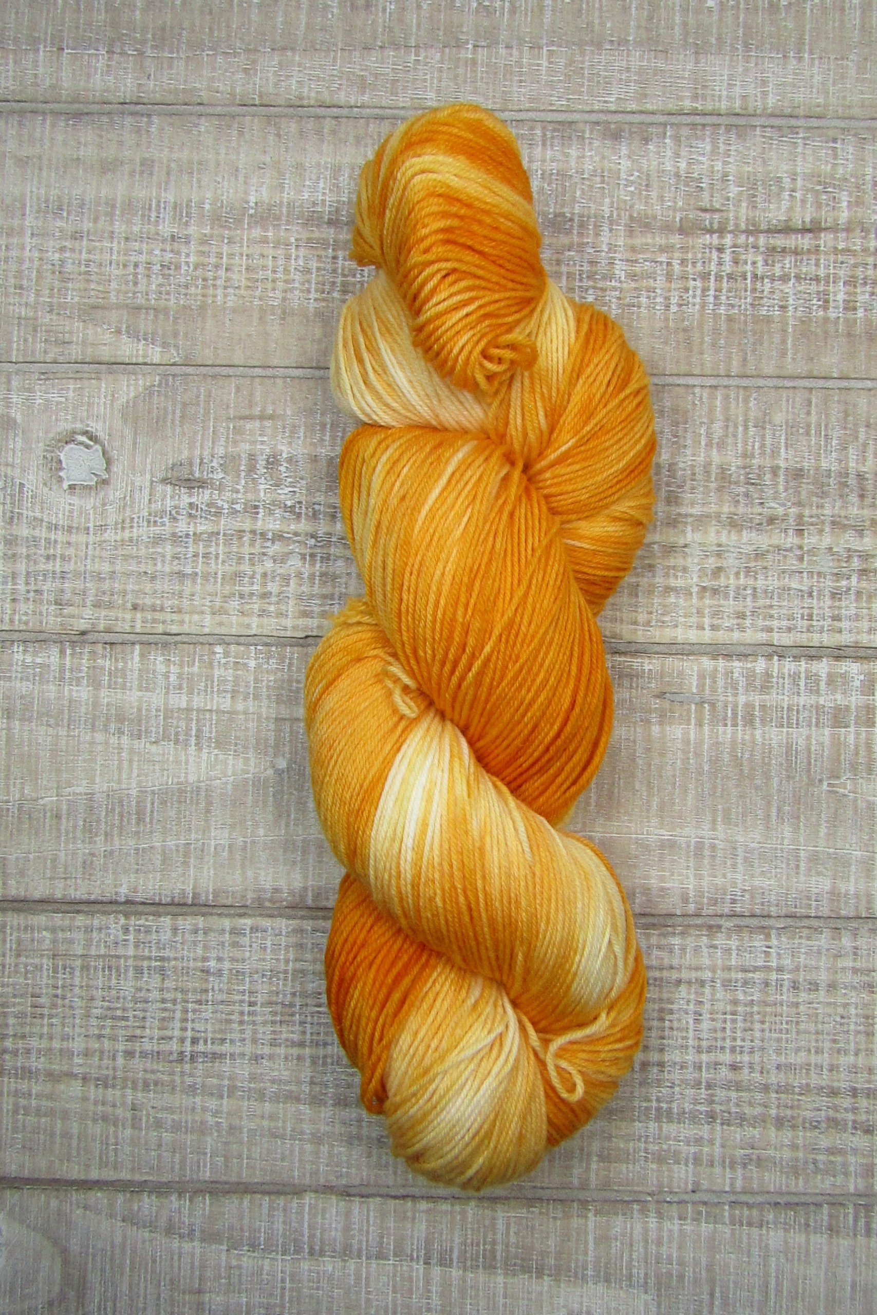 Land Orange Hand Dyed Merino Wool Yarn Worsted Wt