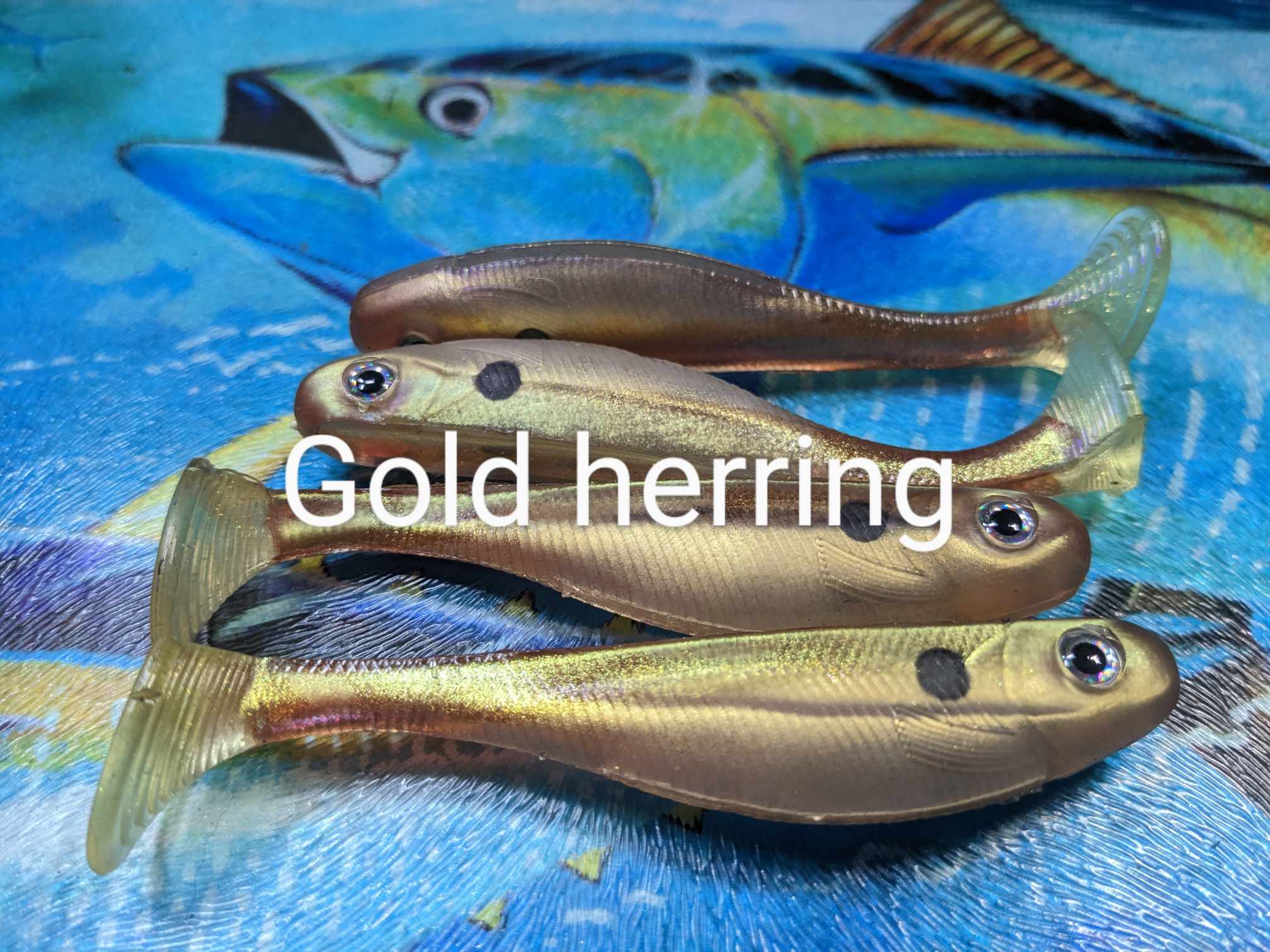 Gold Herring 4 inch Paddle Tail Swimbait 4pk