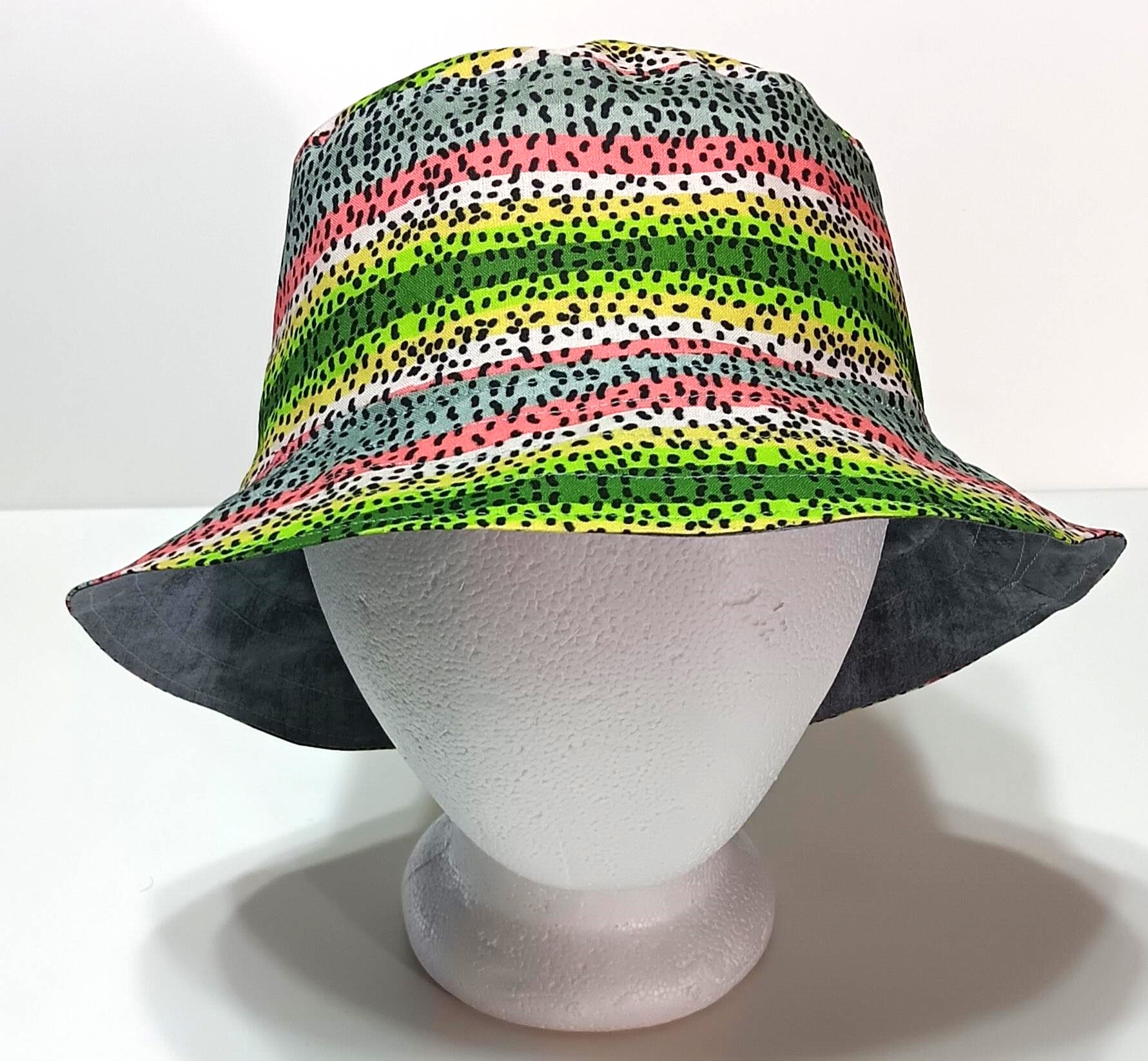 Rainbow Trout Bucket Hat, Reversible, Unisex Sizes S-XXL, gift for
