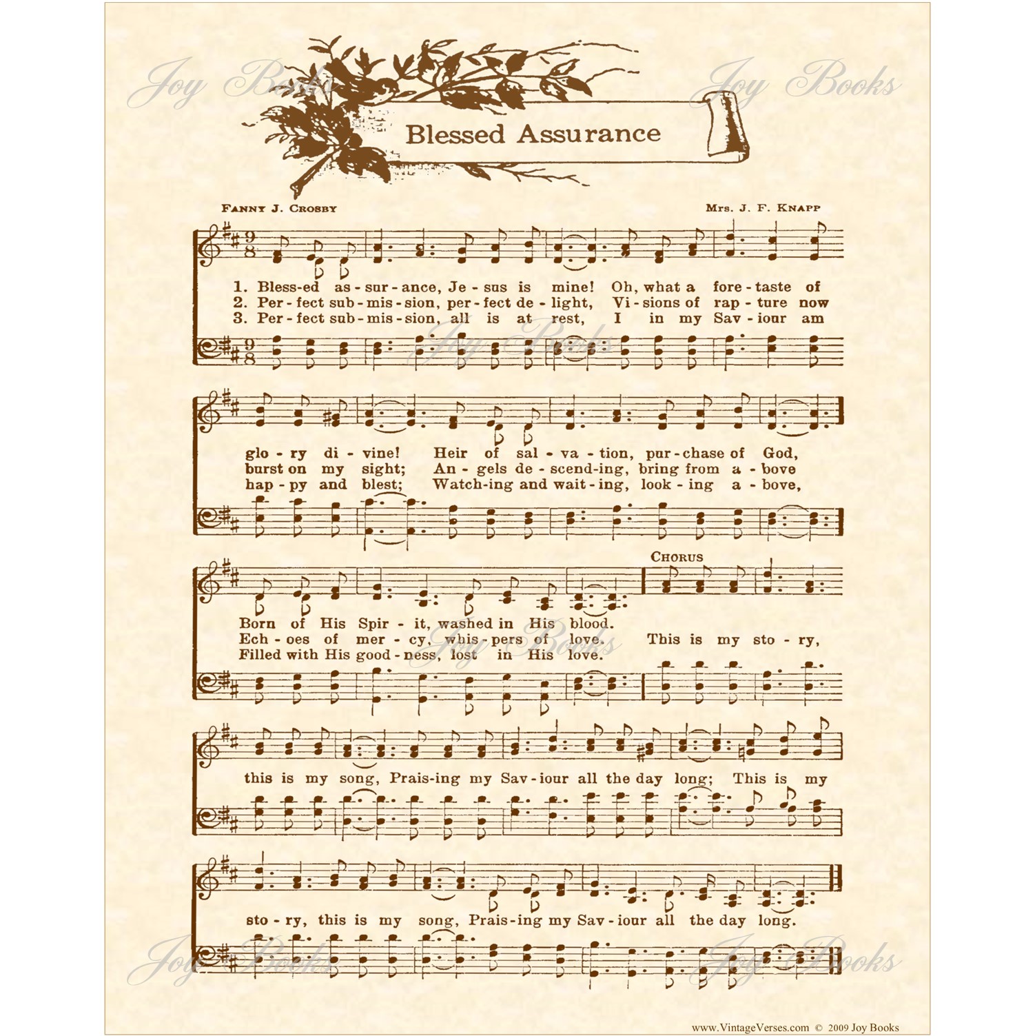 Blessed Assurance Hymn Sheet Music Wall Art Download DIY blessed-assurance-hymn-sheet-music-wall-art-download-diy