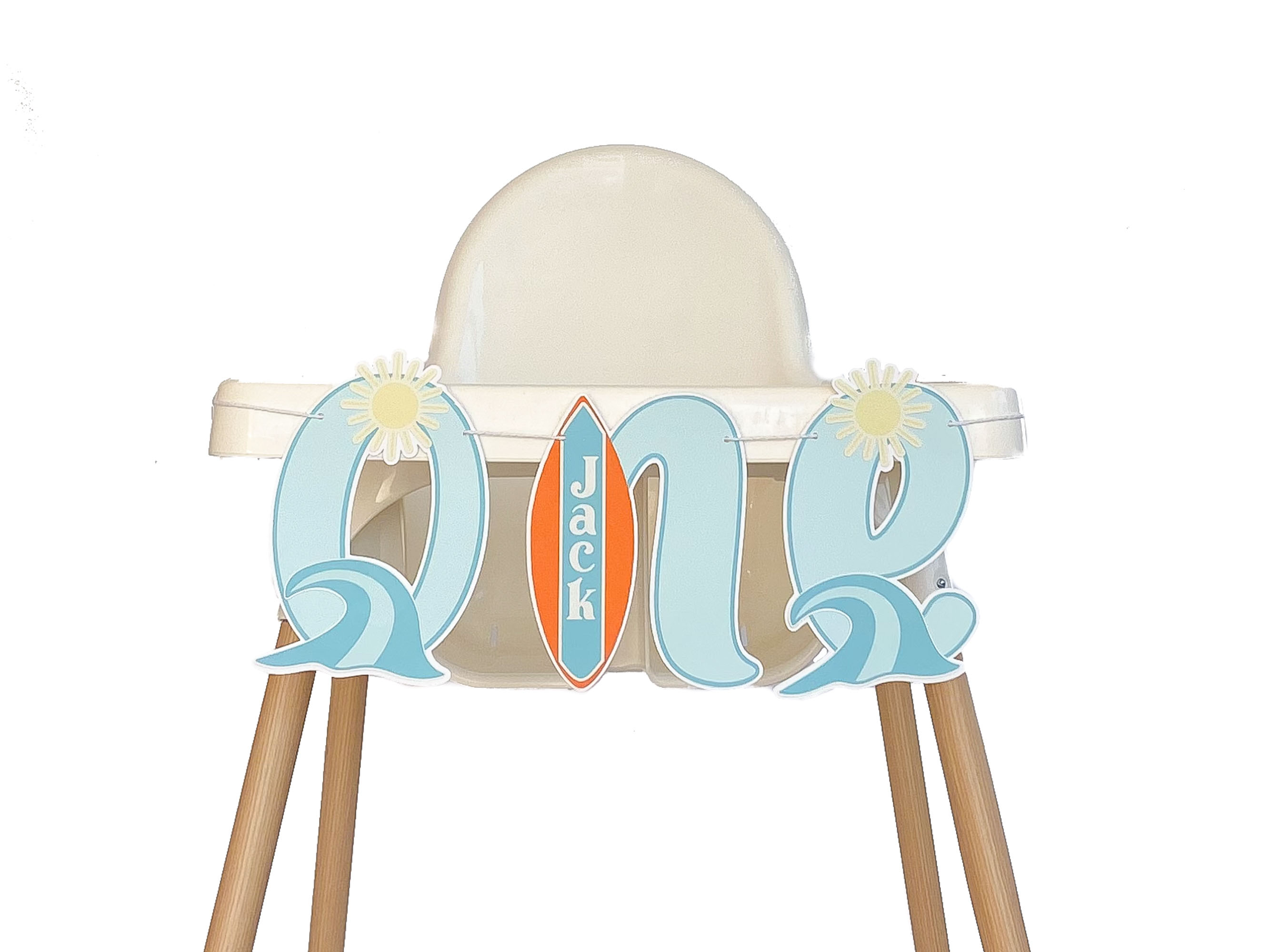 Surf One First Birthday Highchair Banner Surf 1st Birthday