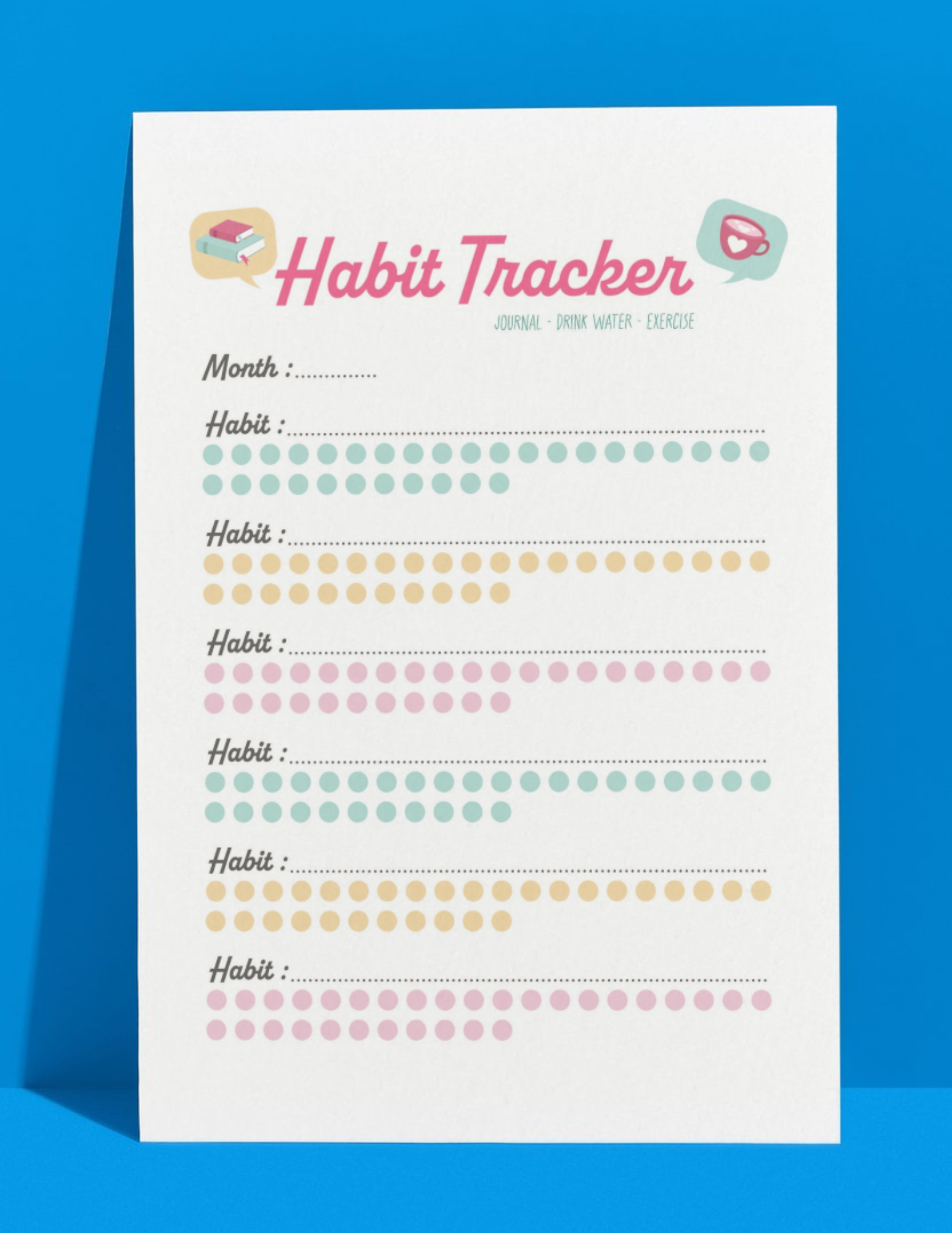 Home & Living :: Colorful Printable Habit Tracker: Track Your Daily Habits! home-living-colorful-printable-habit-tracker-track-your-daily-habits