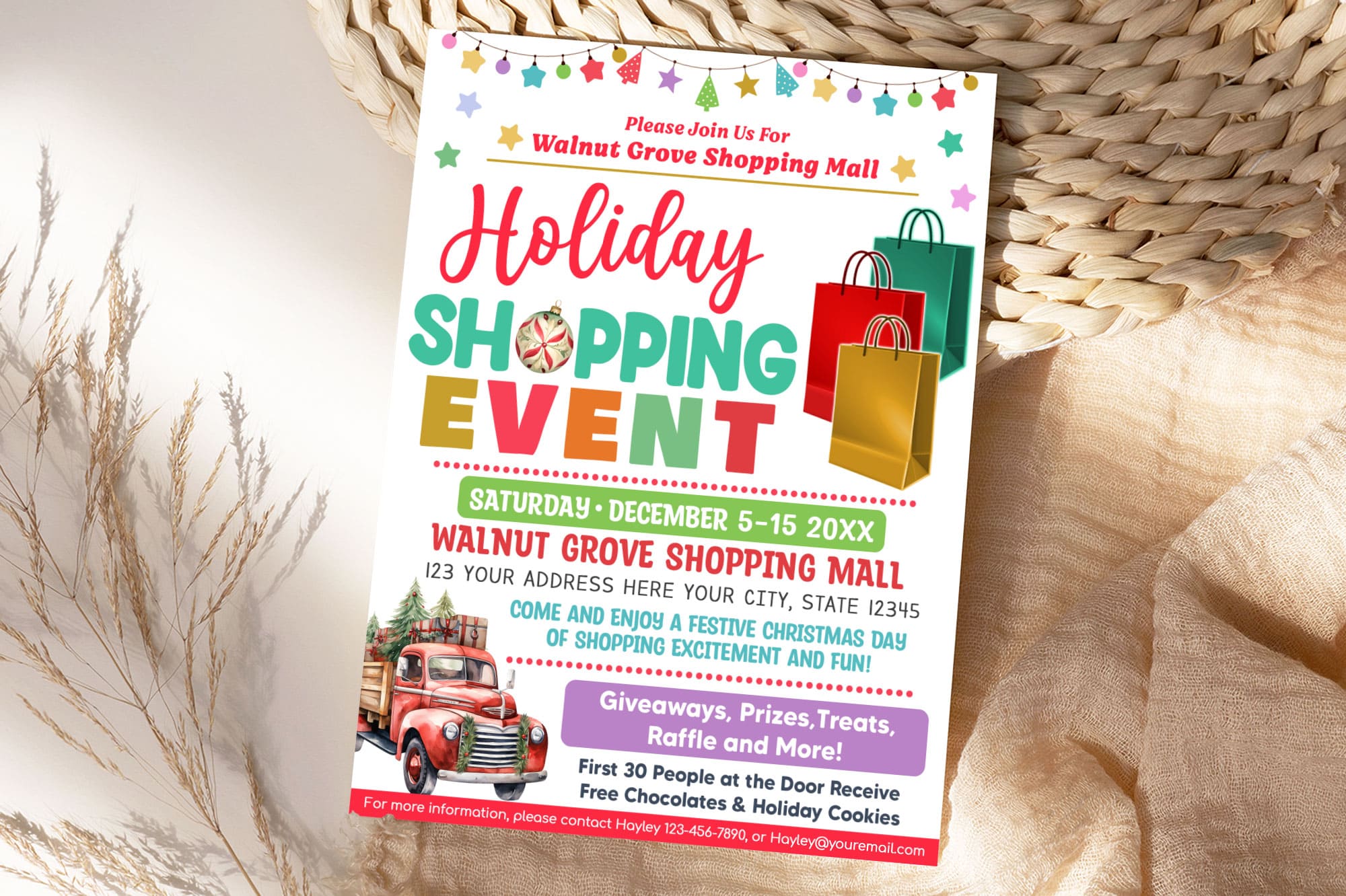 Holiday Shopping Event Pop-Up Flyer Printable Template for Free Printable Event Flyer Templates