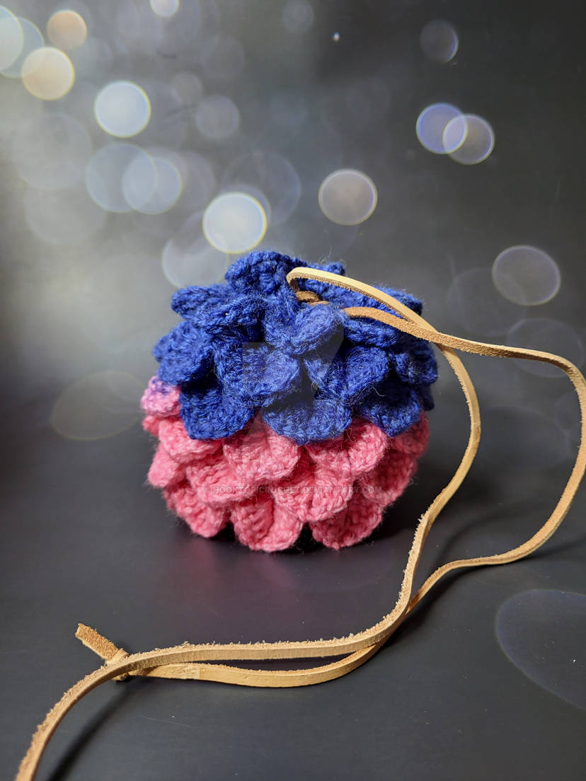 Pink and Purple Dragon Egg Dice Bag Crochet