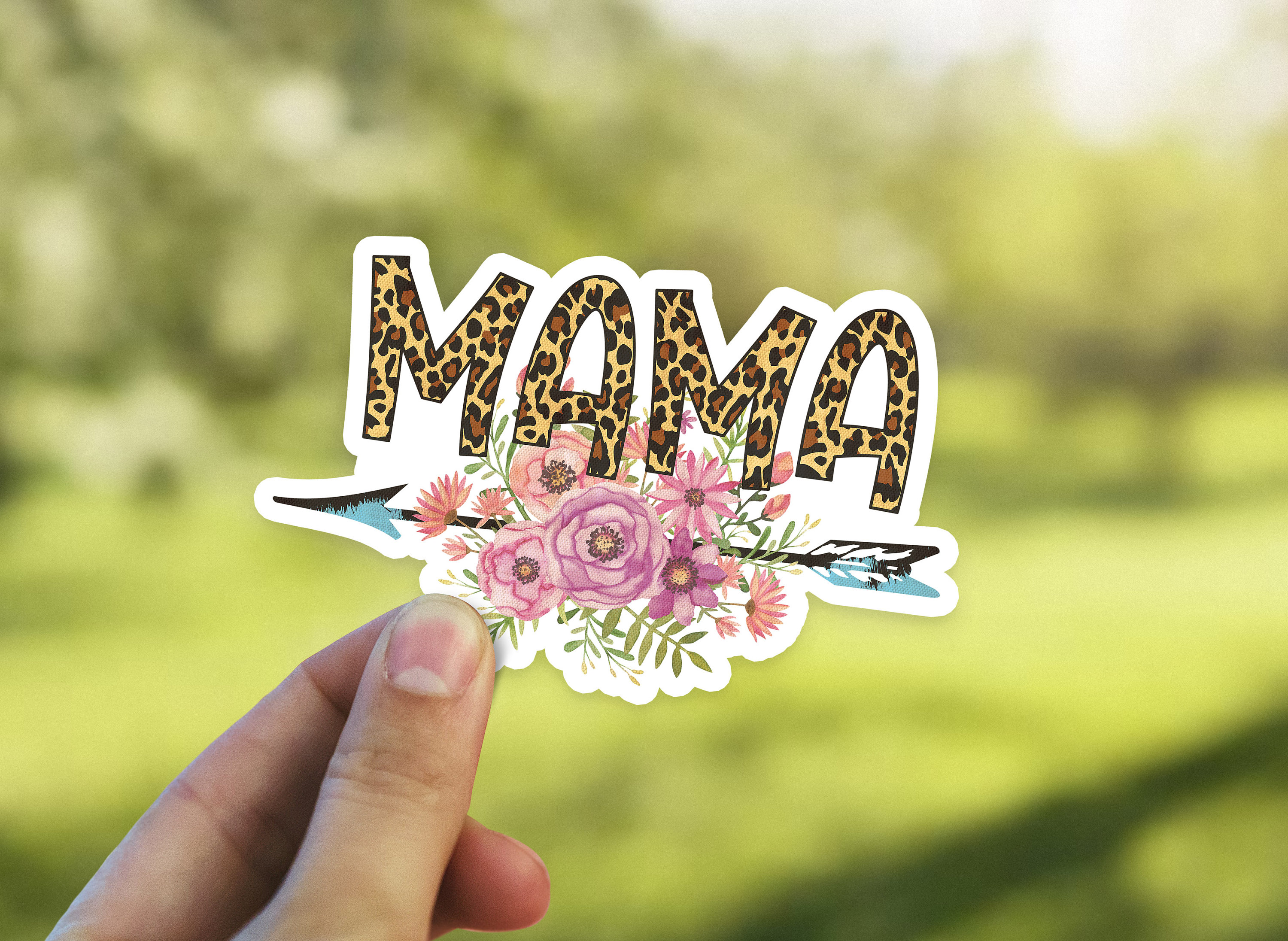 Mama Cheetah Print Mom Sticker Die Cut Sticker