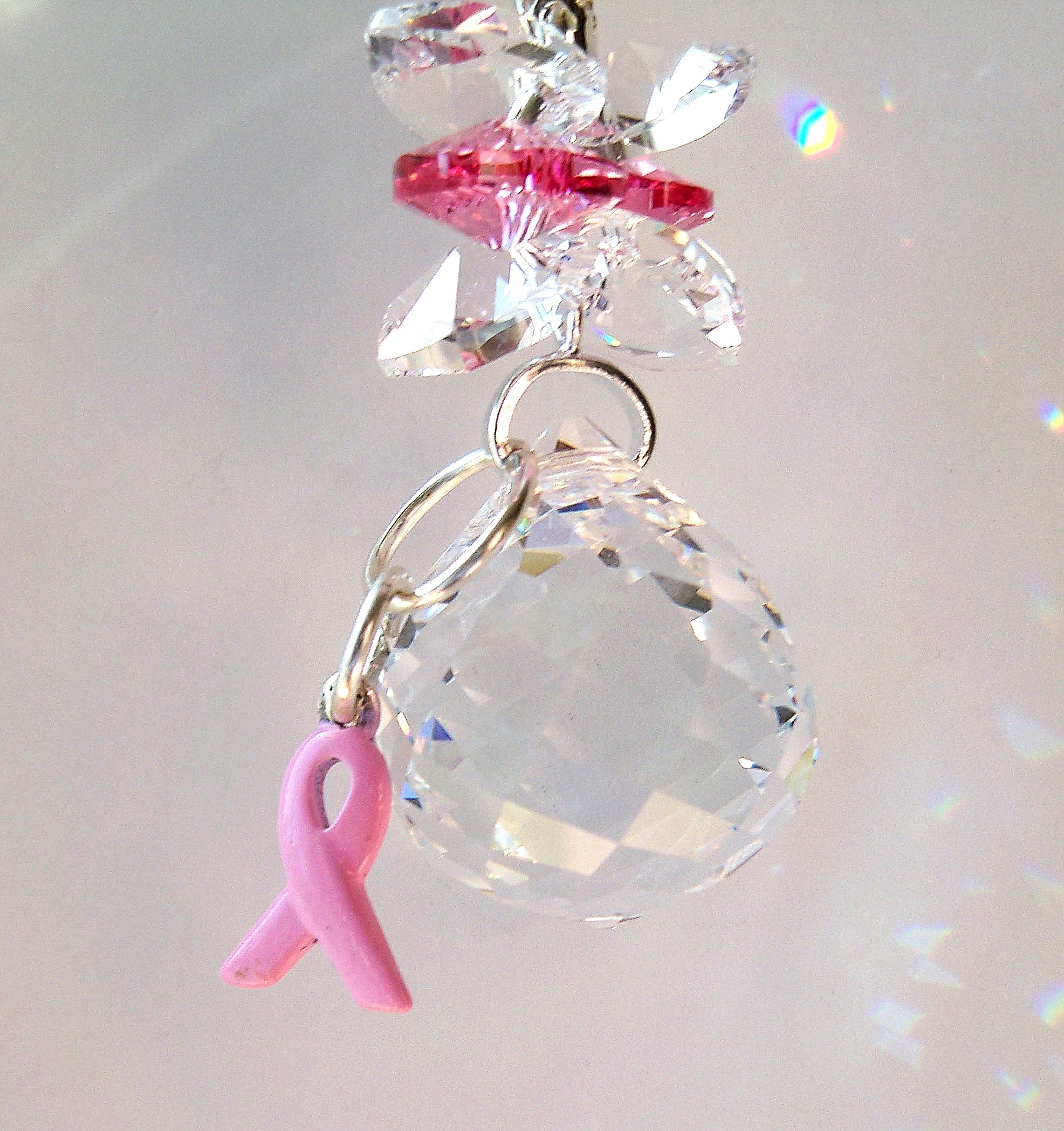 Suncatcher pink ribbon breast cancer