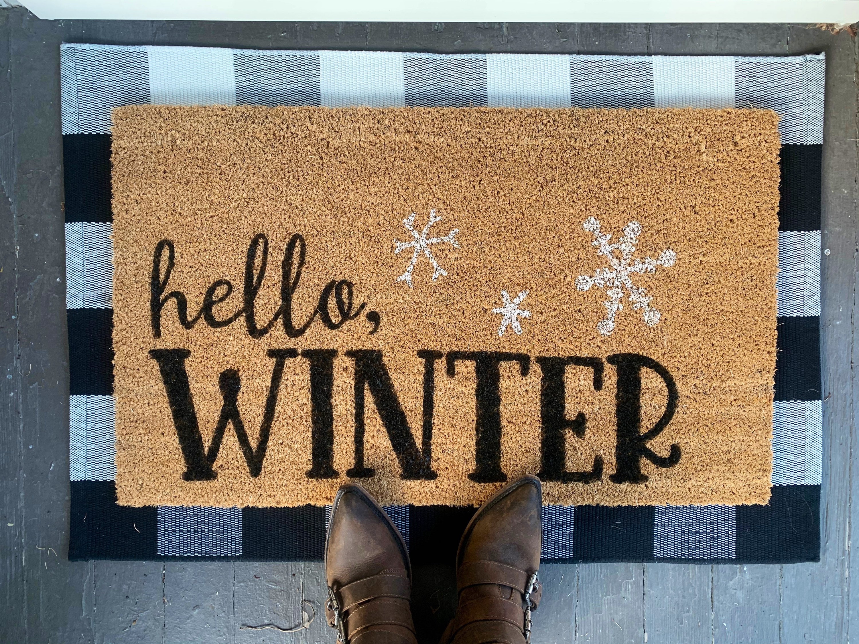 Go Away, Winter Outdoor Coir Door Mat