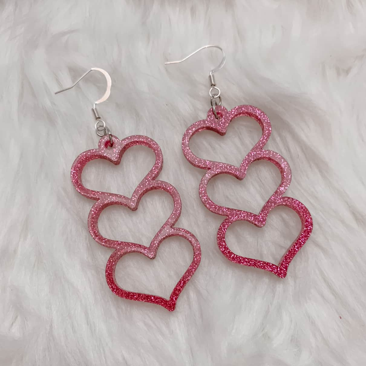 Triple Heart Valentines Earrings