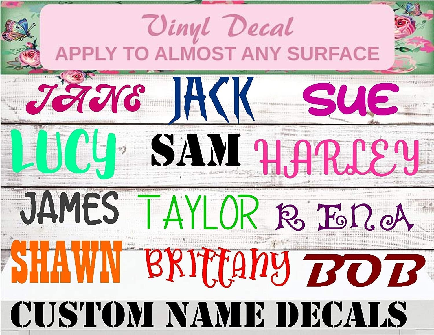 Layered VN7 Holographic Vinyl Name Decal Holographic Sticker Personalized Name Sticker Vinyl Name Sticker