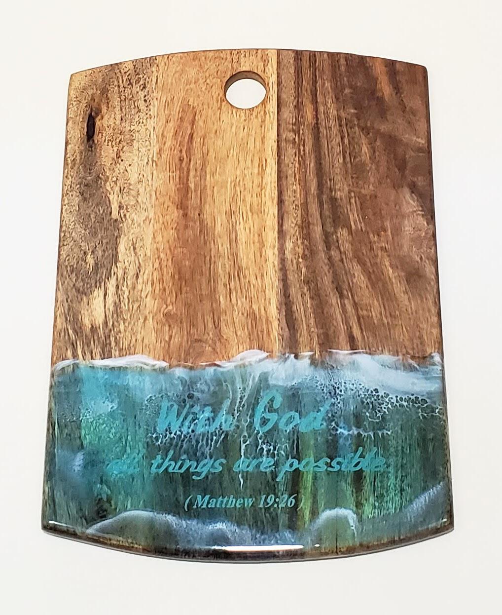 Resin Cutting Board Ocean Epoxy Charcuterie Board Personalized Engagement  Gift Couple Wedding Gift Box Set Wood Christmas Gift for Parent 