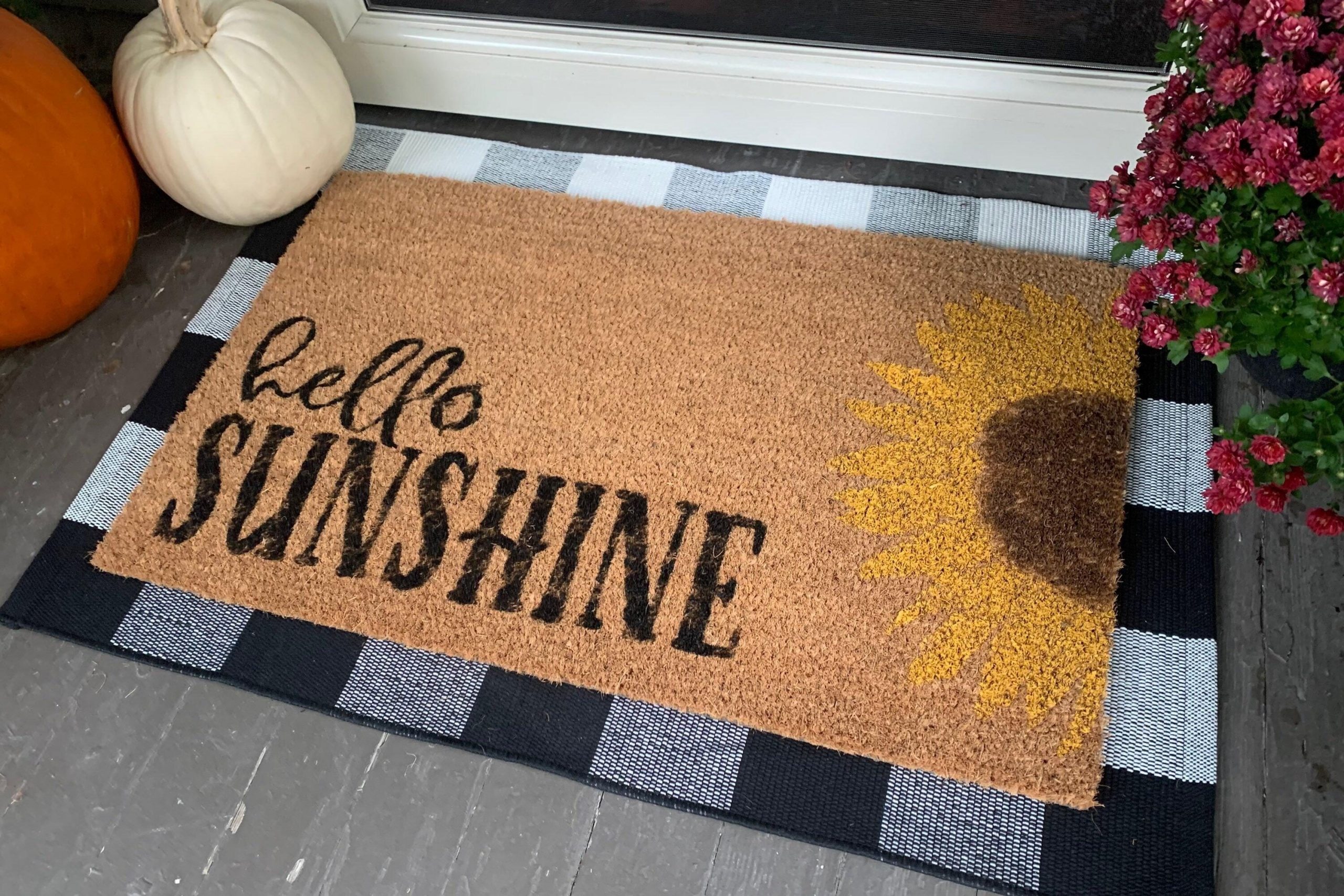 Hello Sunshine Handmade Door Mat