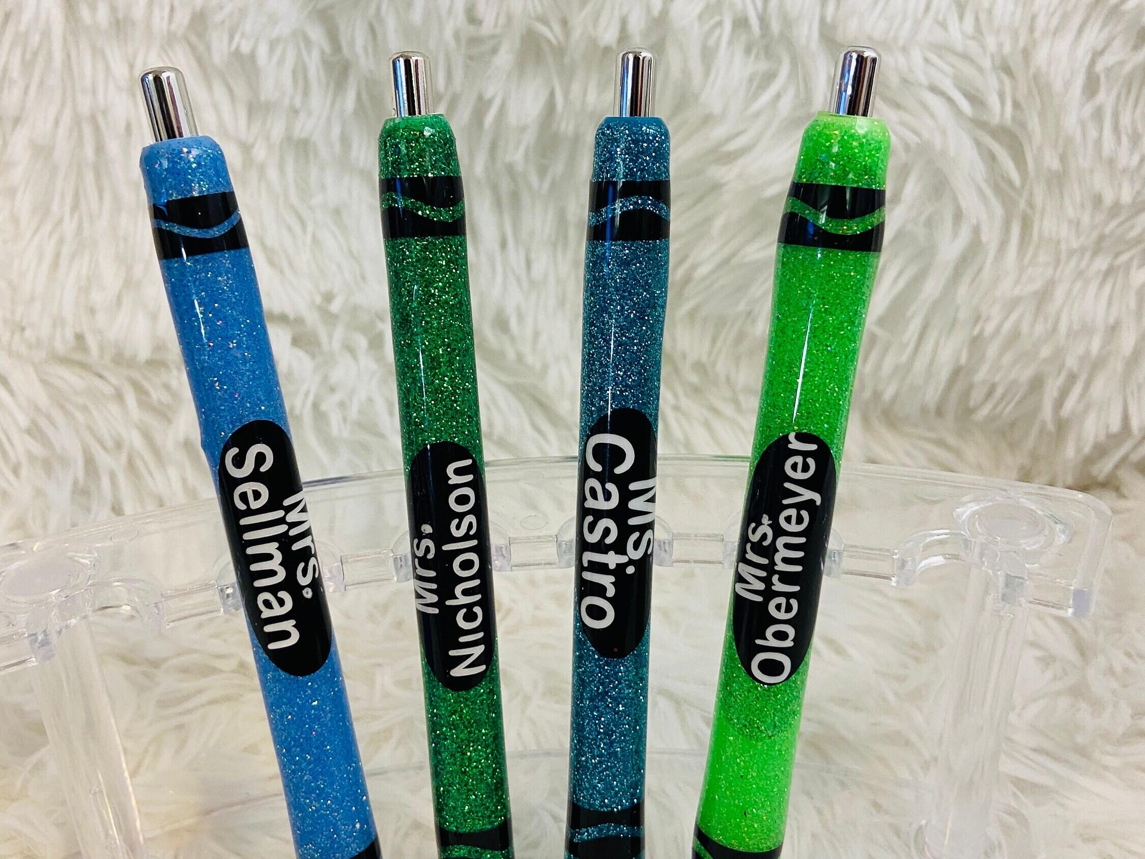 custom glitter pens for teachers