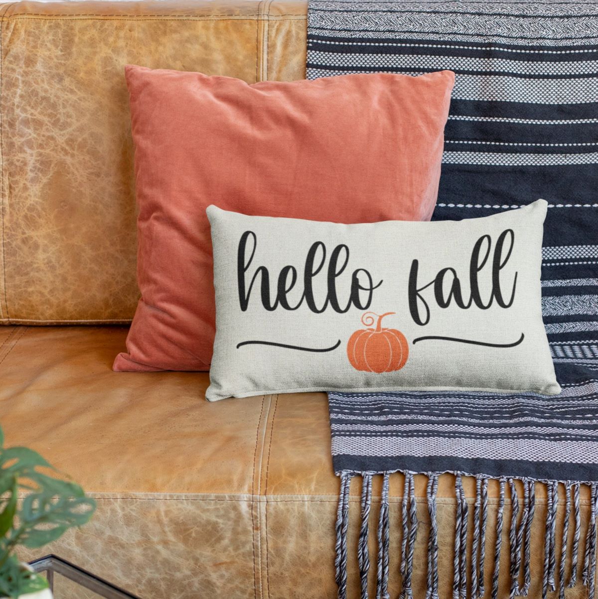 Handmade Hello Fall Pillow