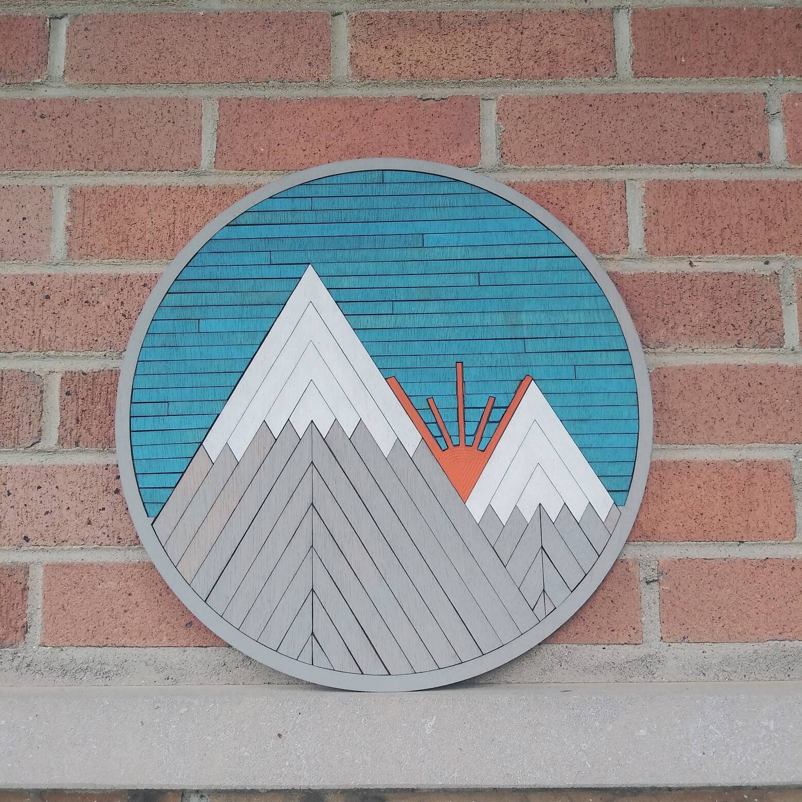 Home & Living Wall Decor Geometric Mountains Wooden Strip Wall