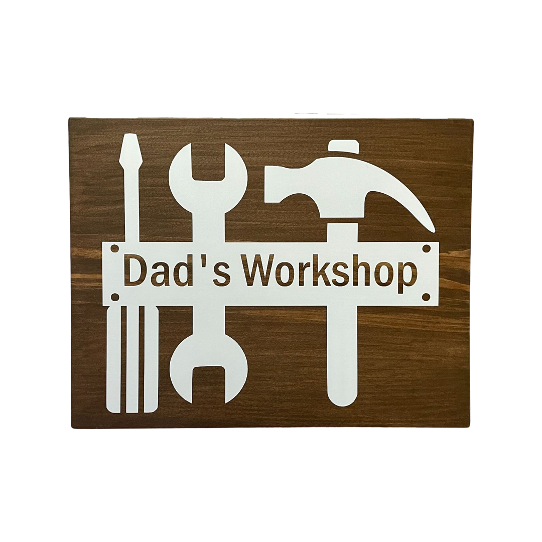 Home & Living Home Decor Dad's Wood Stained Sign (12"x9.75")