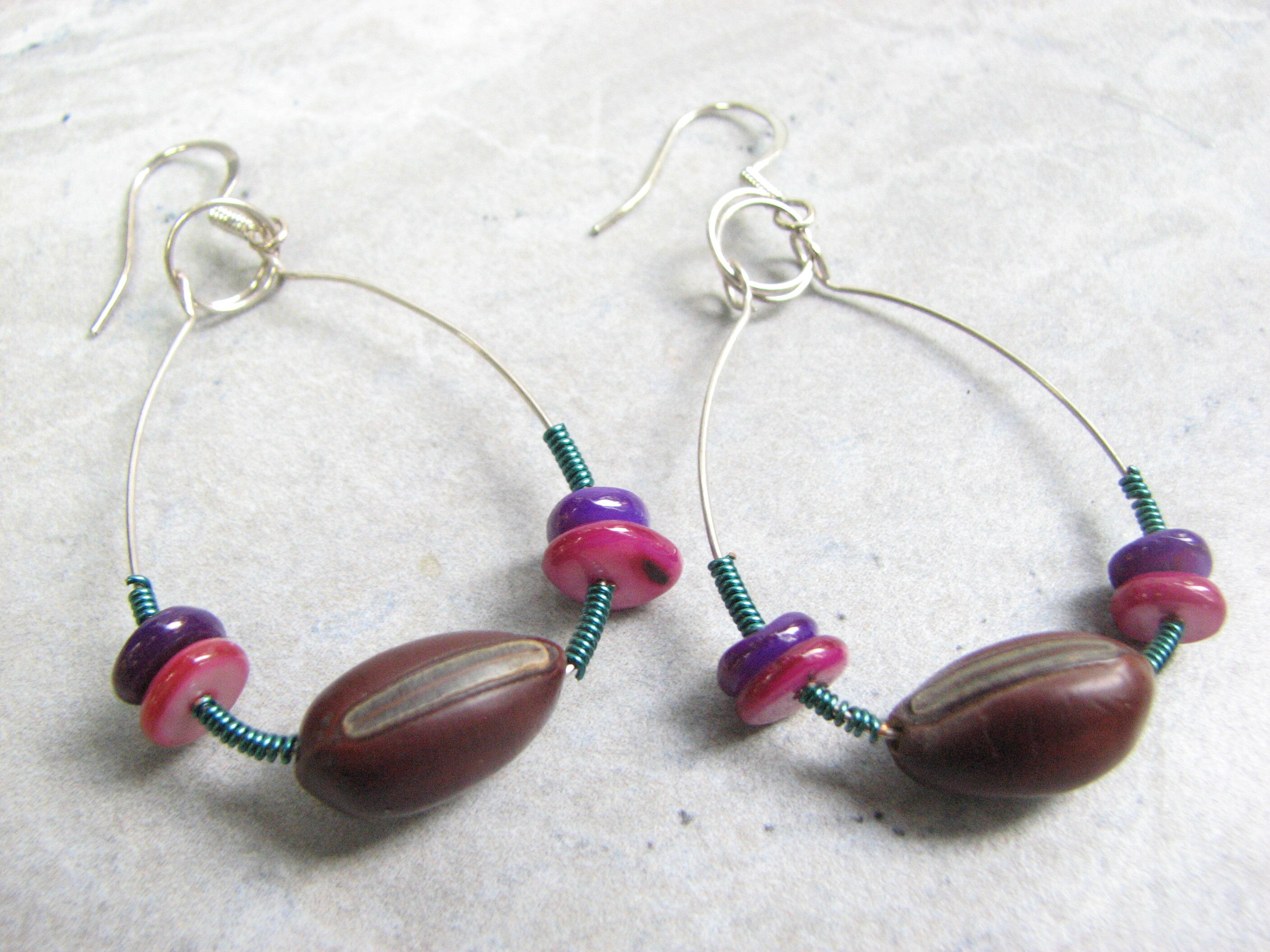 These little sea beans come from the Monkey Pod Tree made into a one of a kind pair of earrings straight from nature.