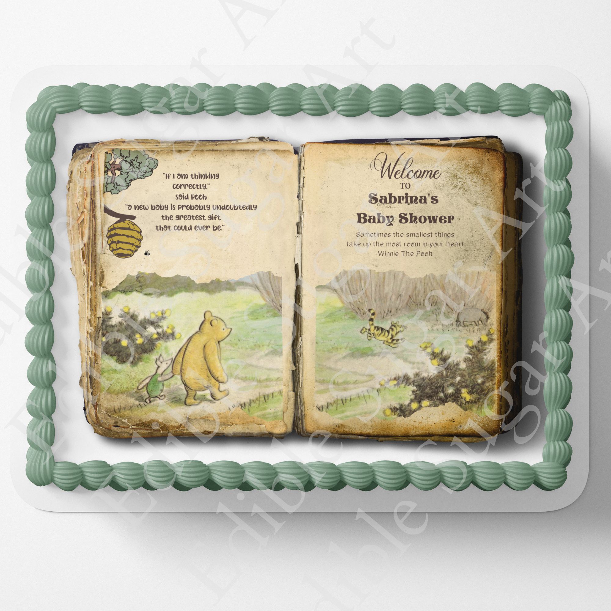 Pooh Bear Baby Shower Cake Topper Edible Image