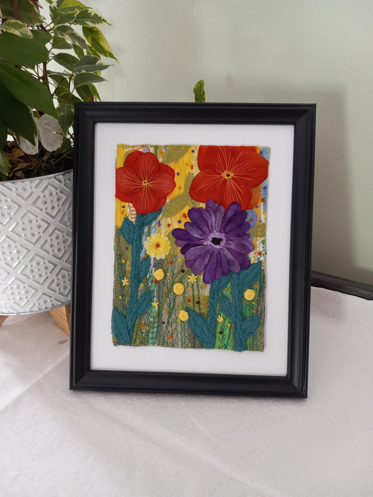 Fine Art & Collectibles Fiber & Textile Arts Framed Fabric Art