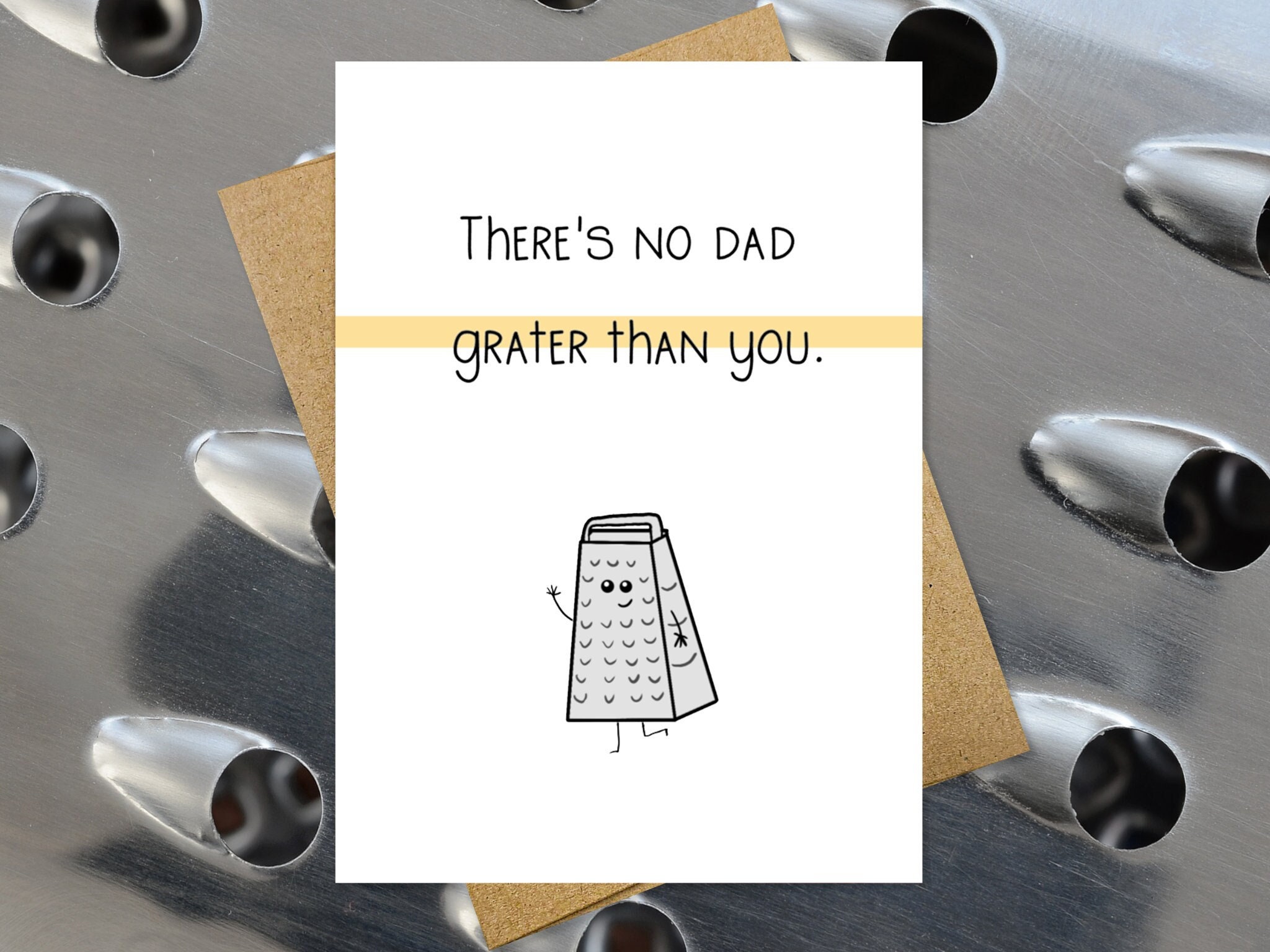 Cheese Grater Funny Pun Greeting Card for Dad
