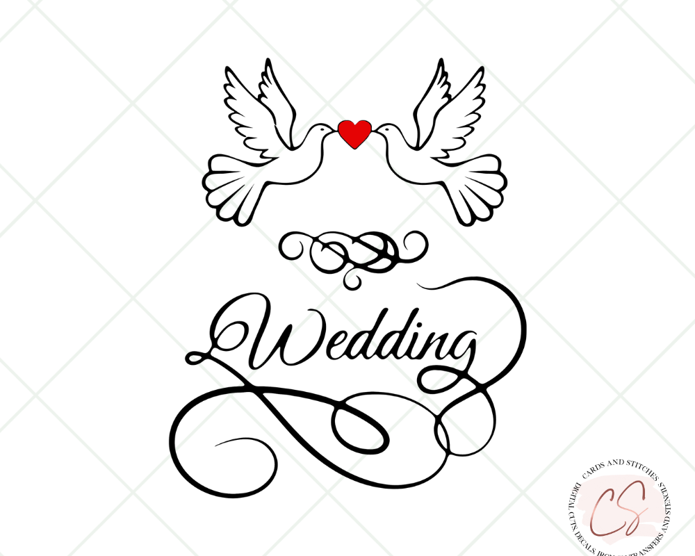 Wedding Doves SVG and Clipart