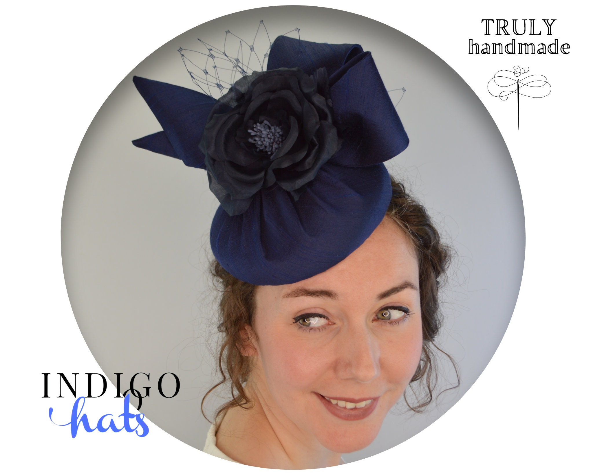 Clothing & Accessories Hats Fascinators & Mini Hats Navy Blue