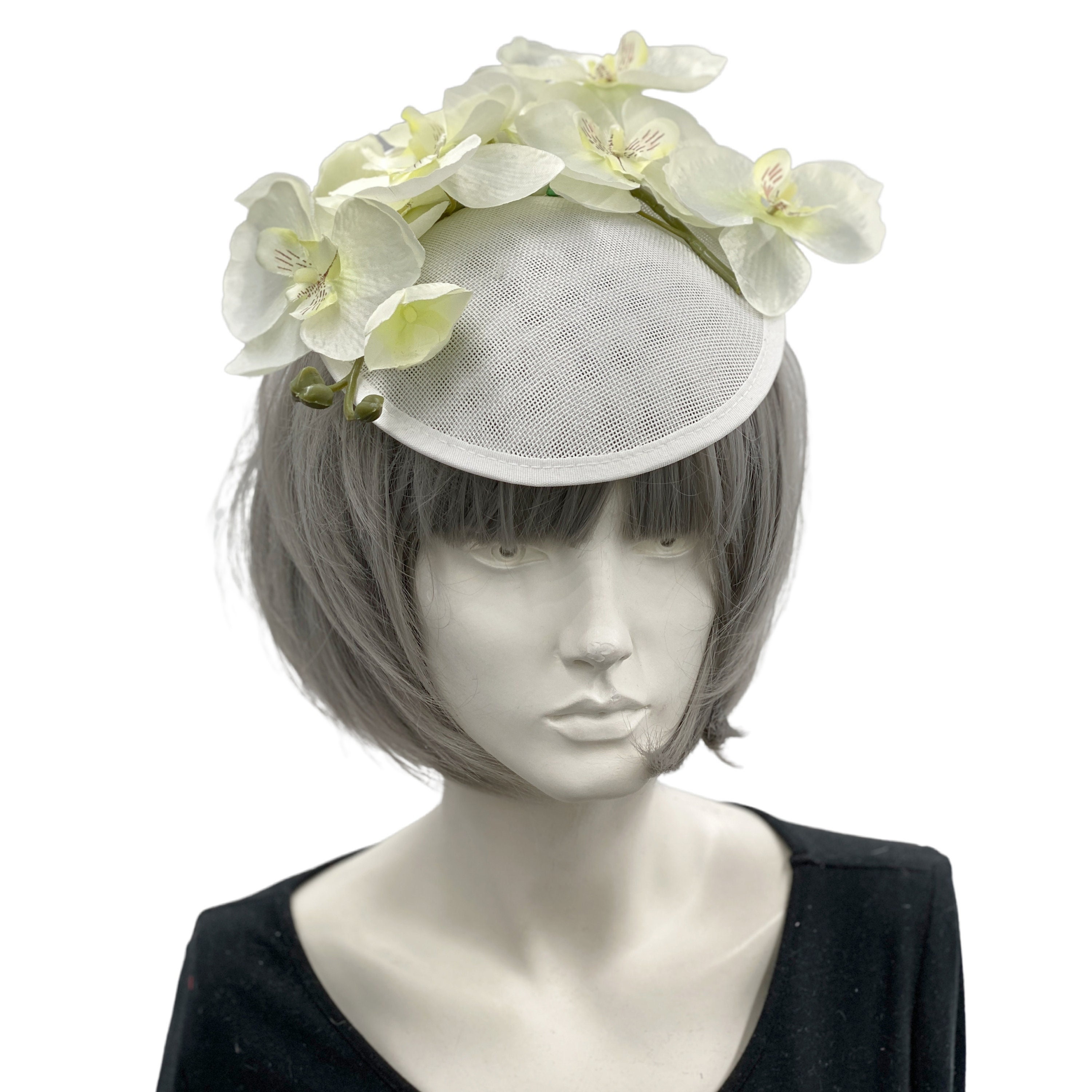 Products White Fascinator, Orchid Headpiece, Weddings and Special