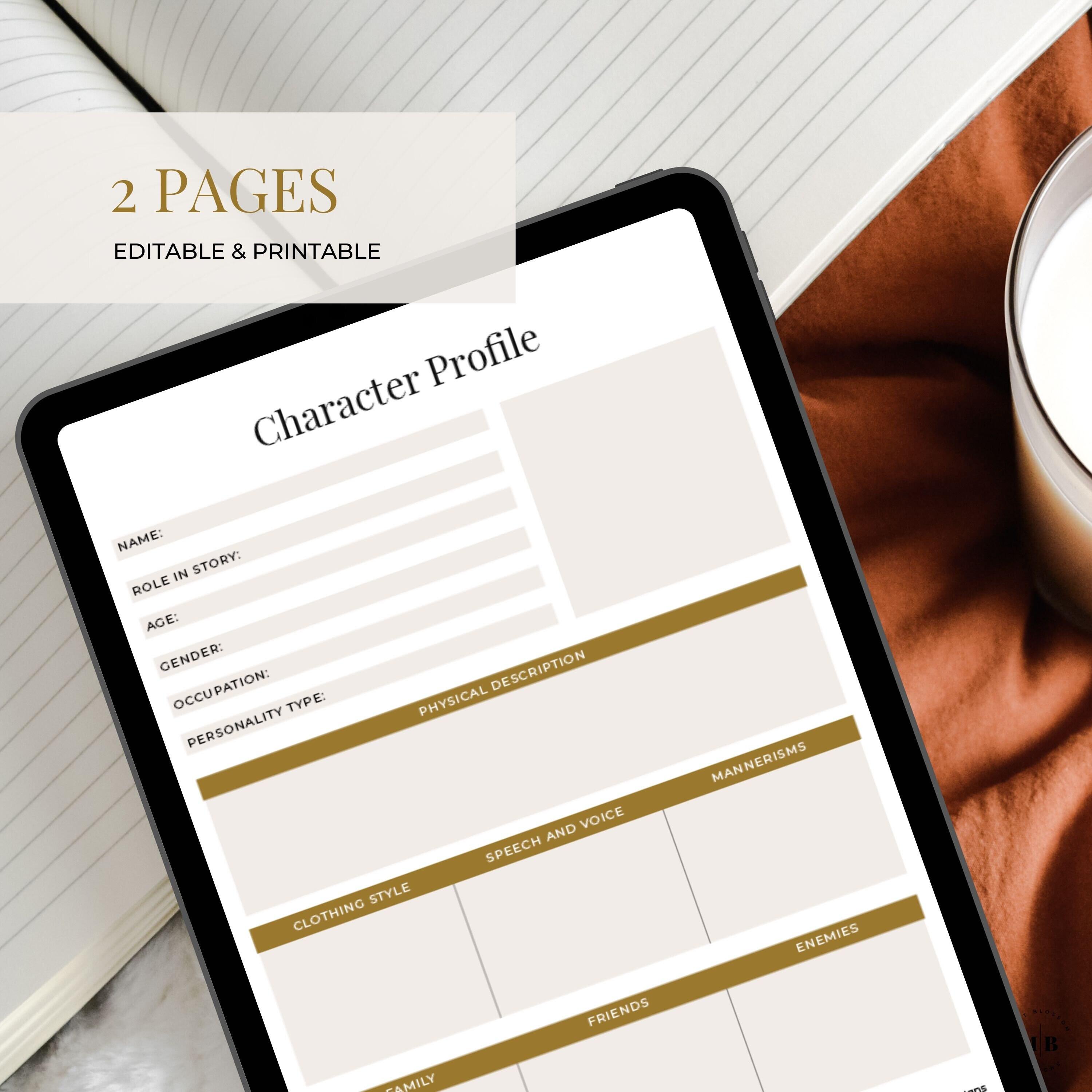 Products :: Character Profile Writing Worksheet, Character Sketch