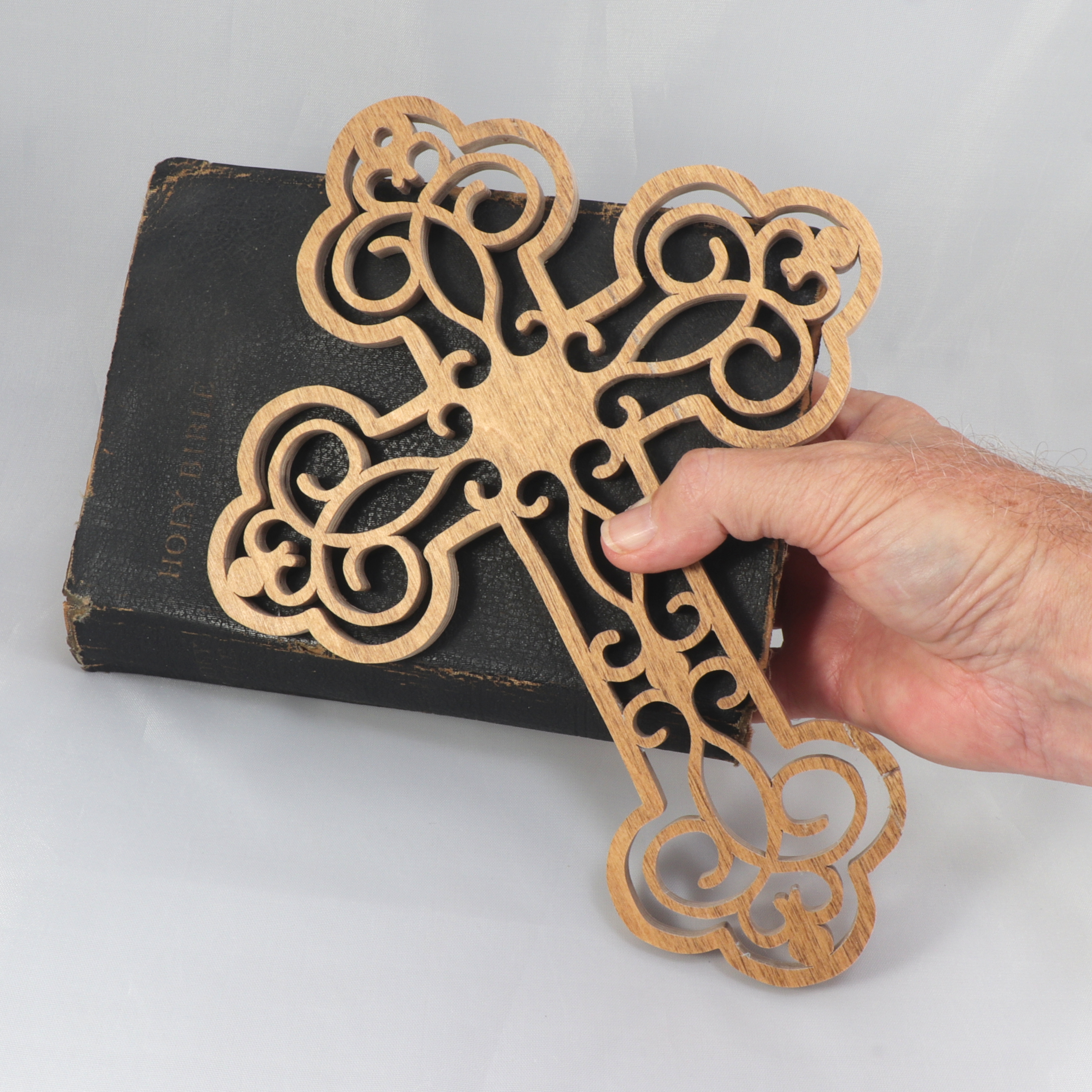 This beautiful handmade rustic fretwork cross is made from reclaimed hardwood flooring samples and adds a touch of rustic elegance to your home.