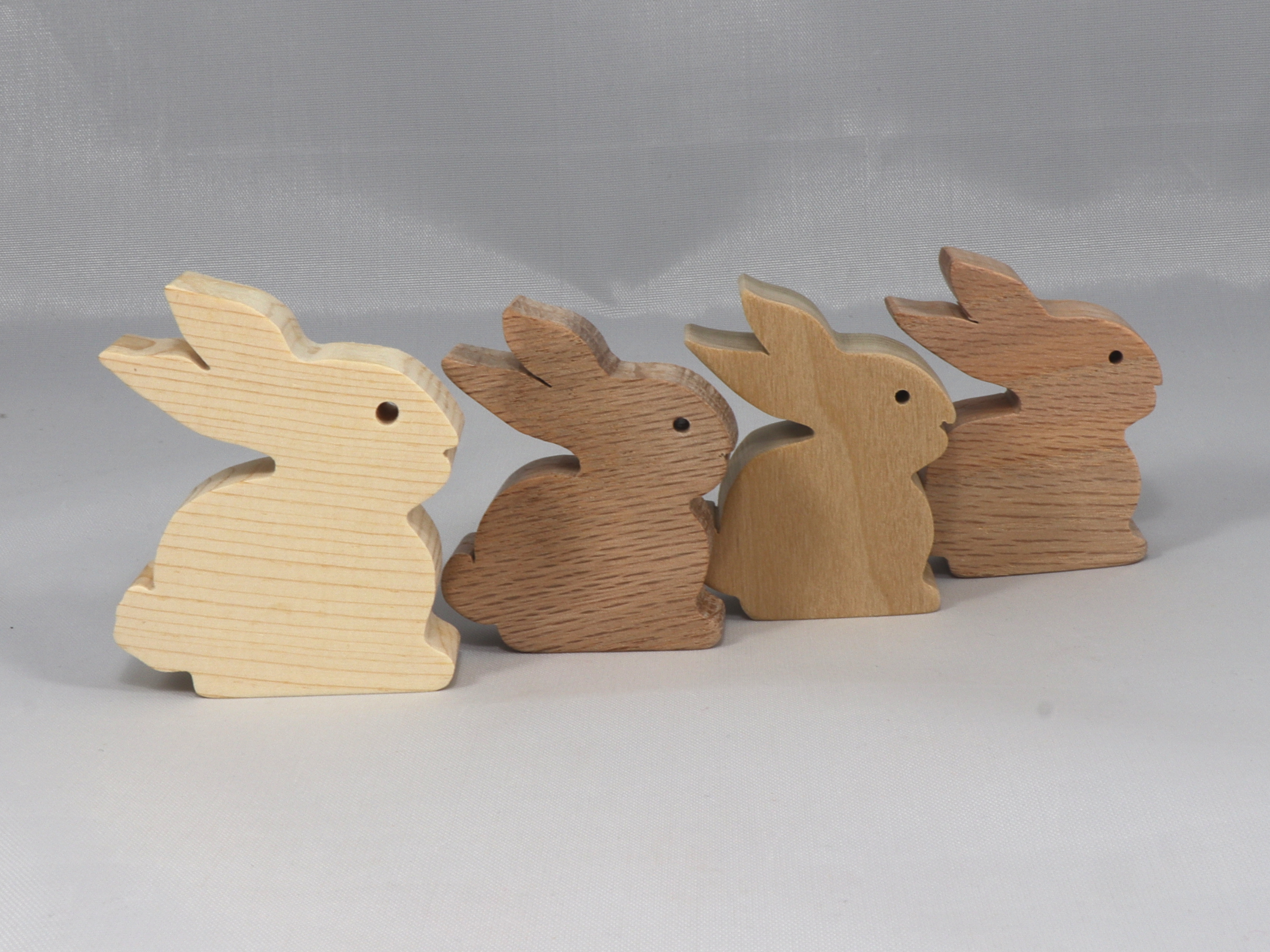 Handmade freestanding wood toy bunny rabbit cutout unpainted, sanded, and ready to paint from my Itty Bitty Animal Collection.