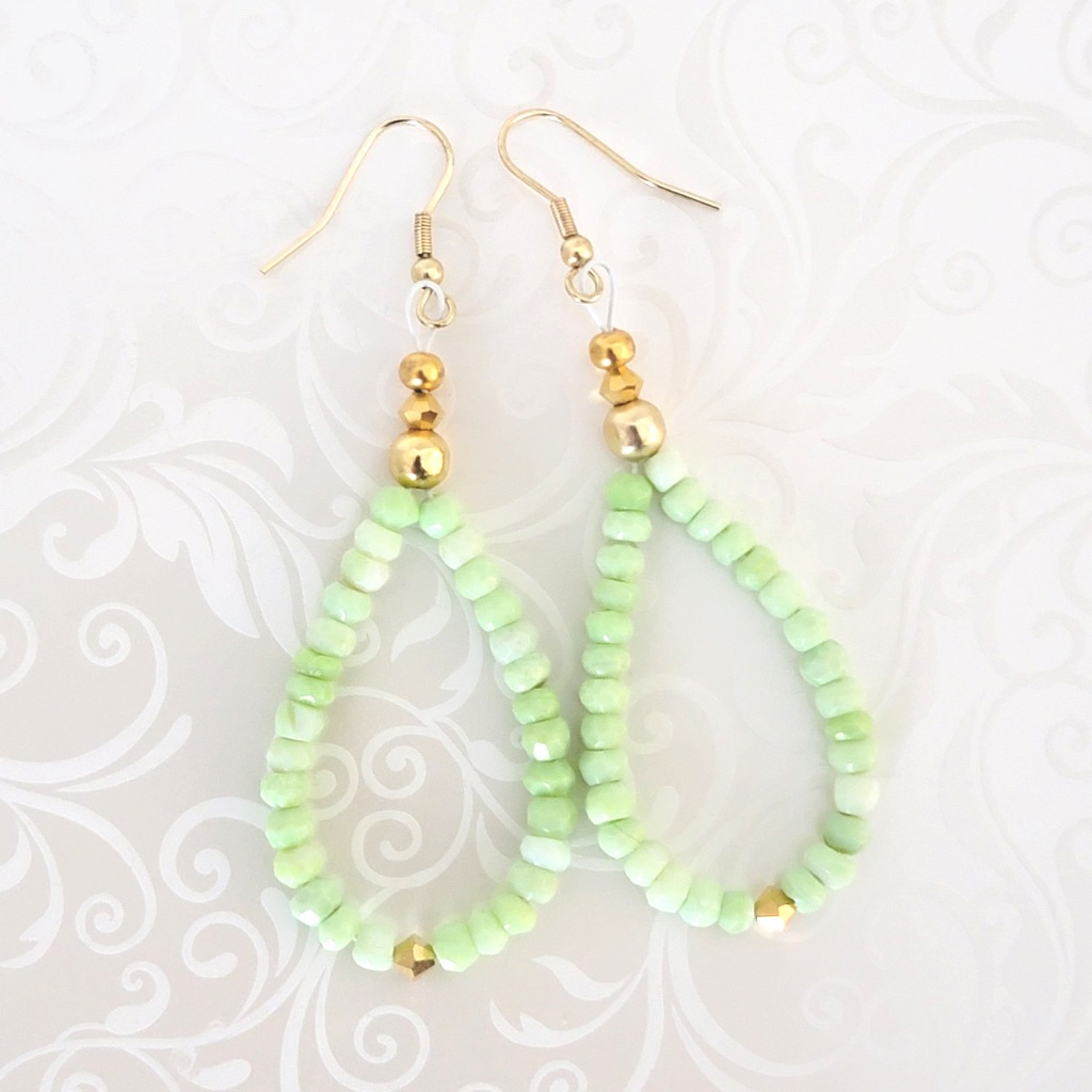 Jewelry :: Earrings :: Dangle & Drop Earrings :: Green opal dangle earrings