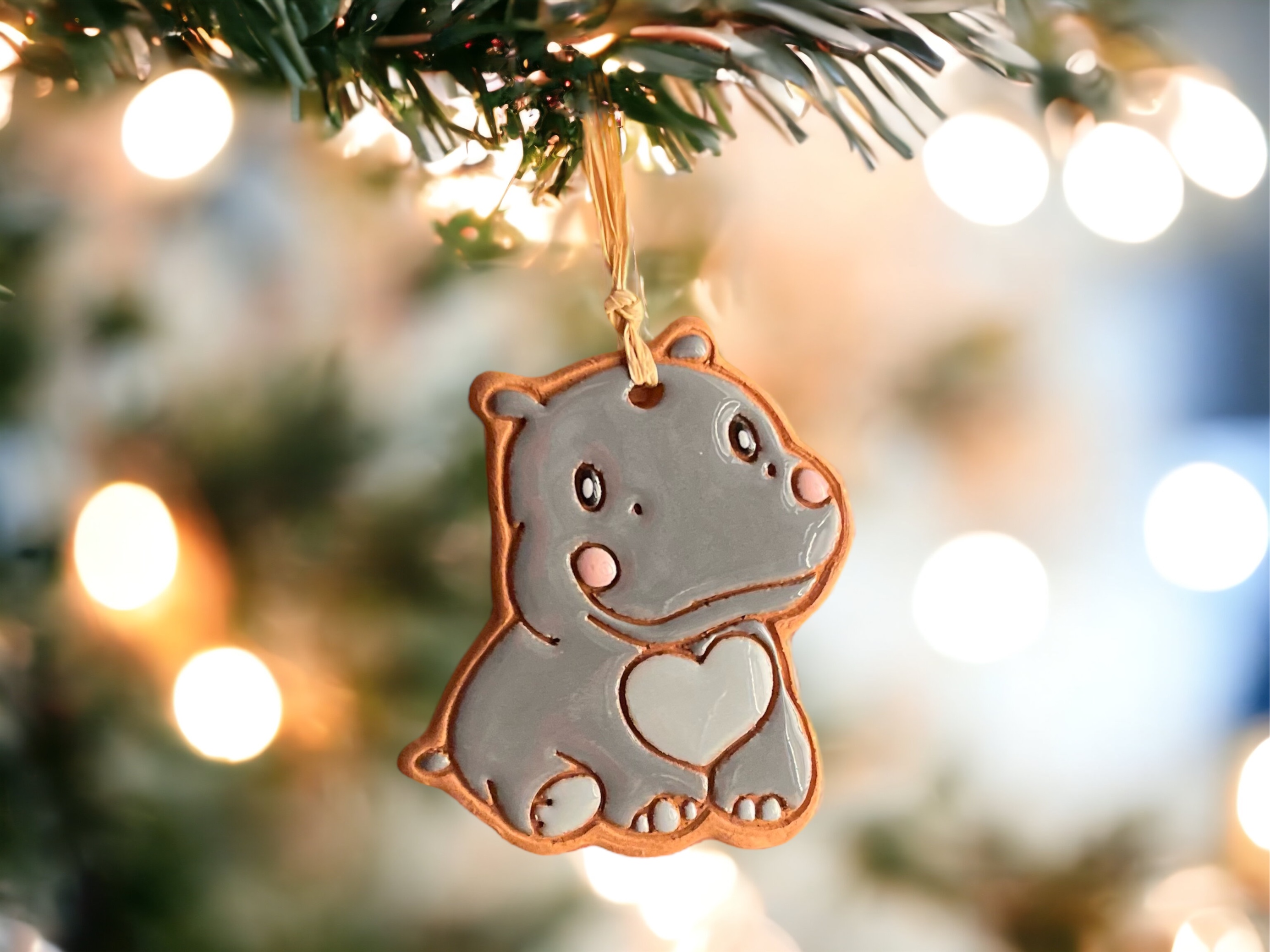 Home & Living Home Decor Ornaments Ceramic Hippopotamus Ornament