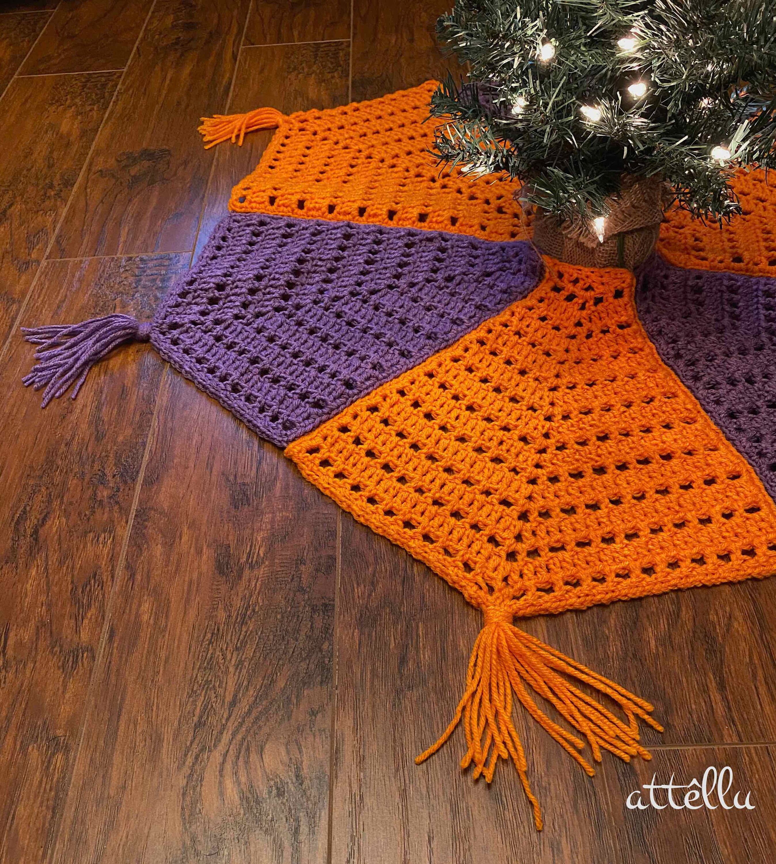 Crochet Tree Skirt Halloween Decor