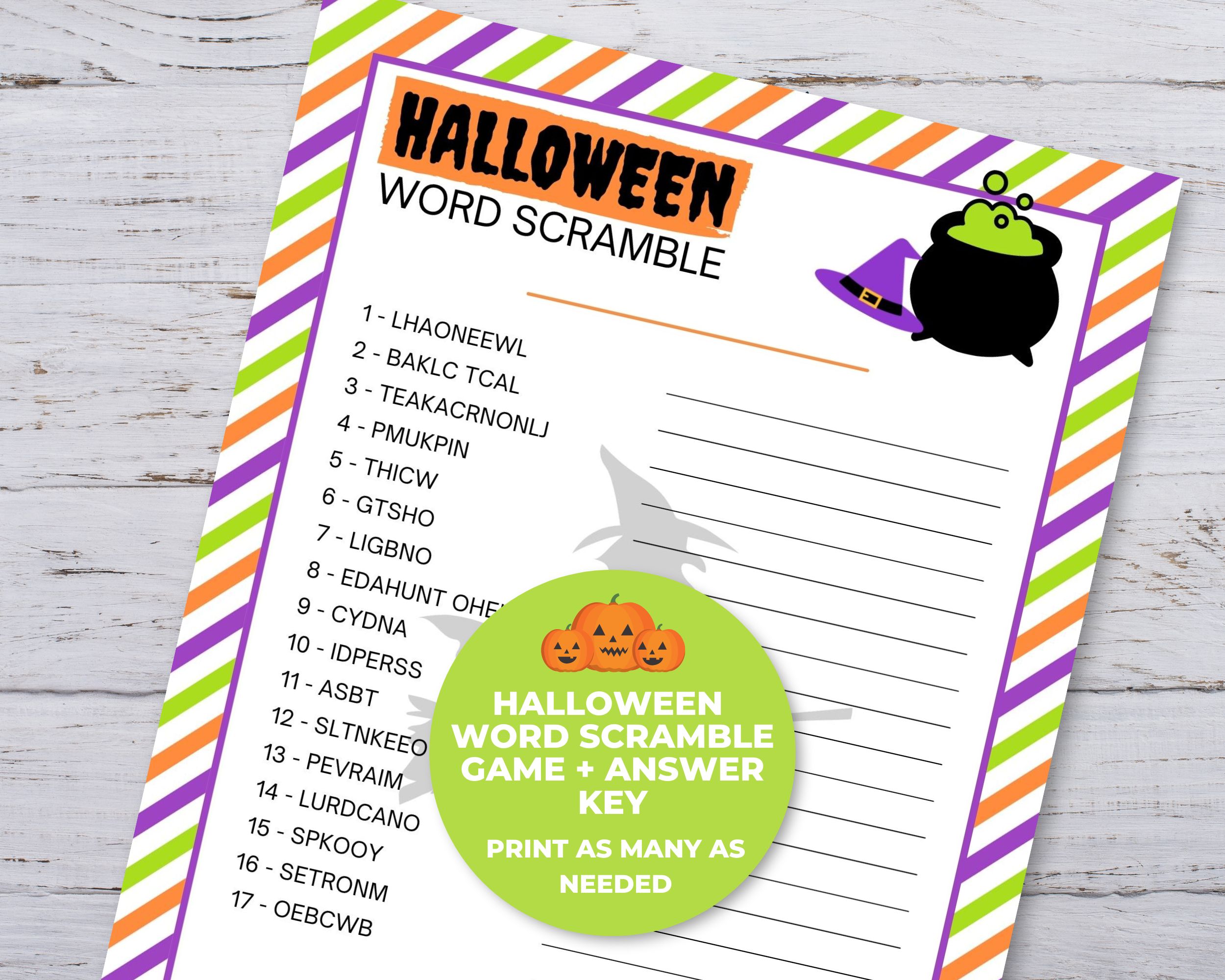 Holiday & Seasonal :: Halloween :: Halloween Word Scramble Game for ...