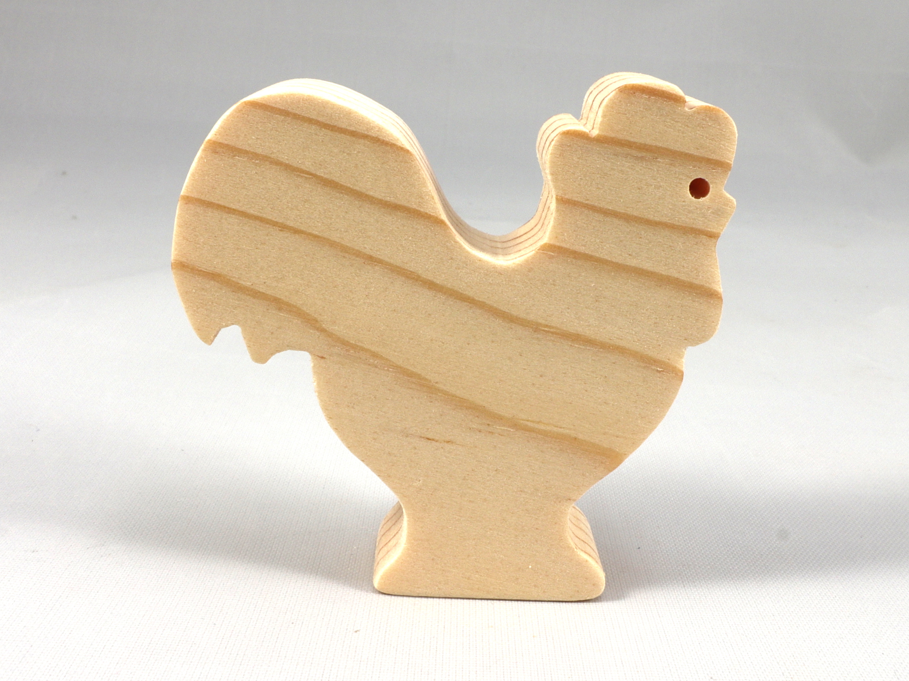 Wood Toy Rooster/Chicken Blank Cutout, Handmade, Unfinished, Unpainted, Paintable, and Ready to Paint From My Itty Bitty Animal Collection