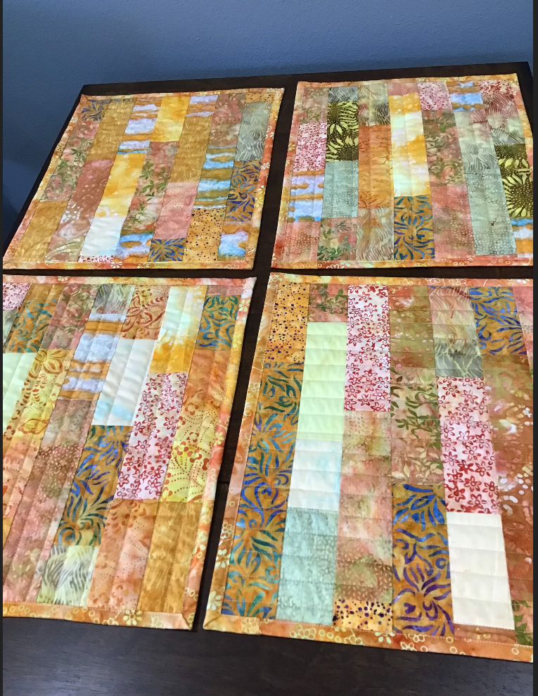 Home & Living Kitchen & Dining Linens Table Linens Placemats Orange quilted